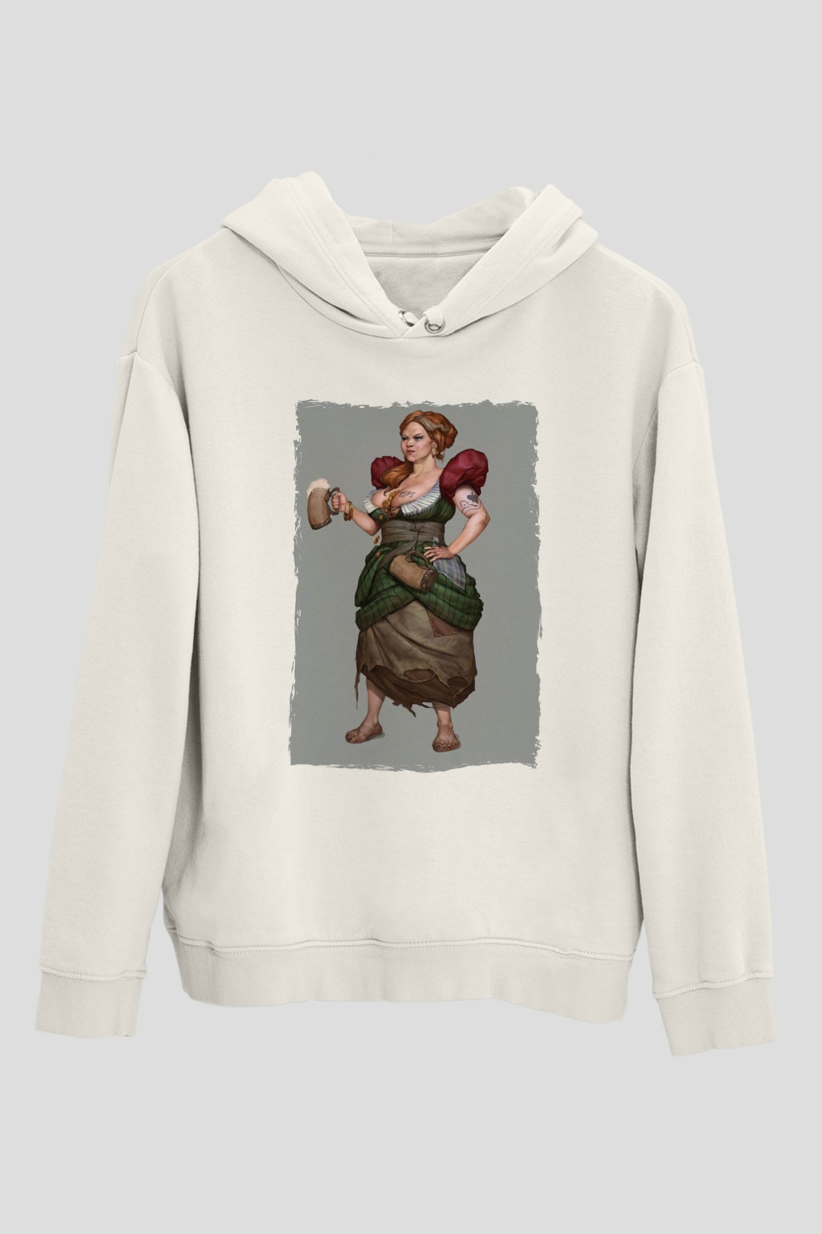 Barmaid Beyaz Unisex Kapüşonlu Sweatshirt