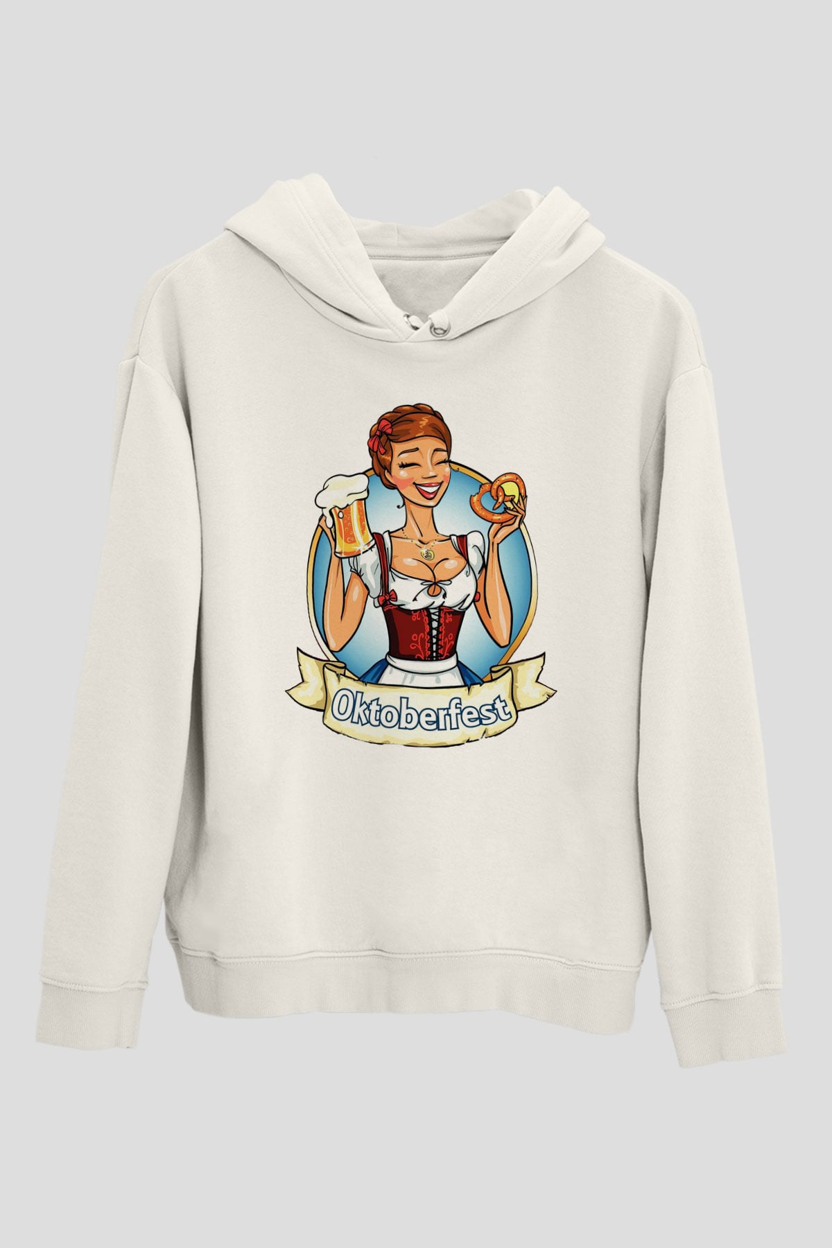 Barmaid Beyaz Unisex Kapüşonlu Sweatshirt