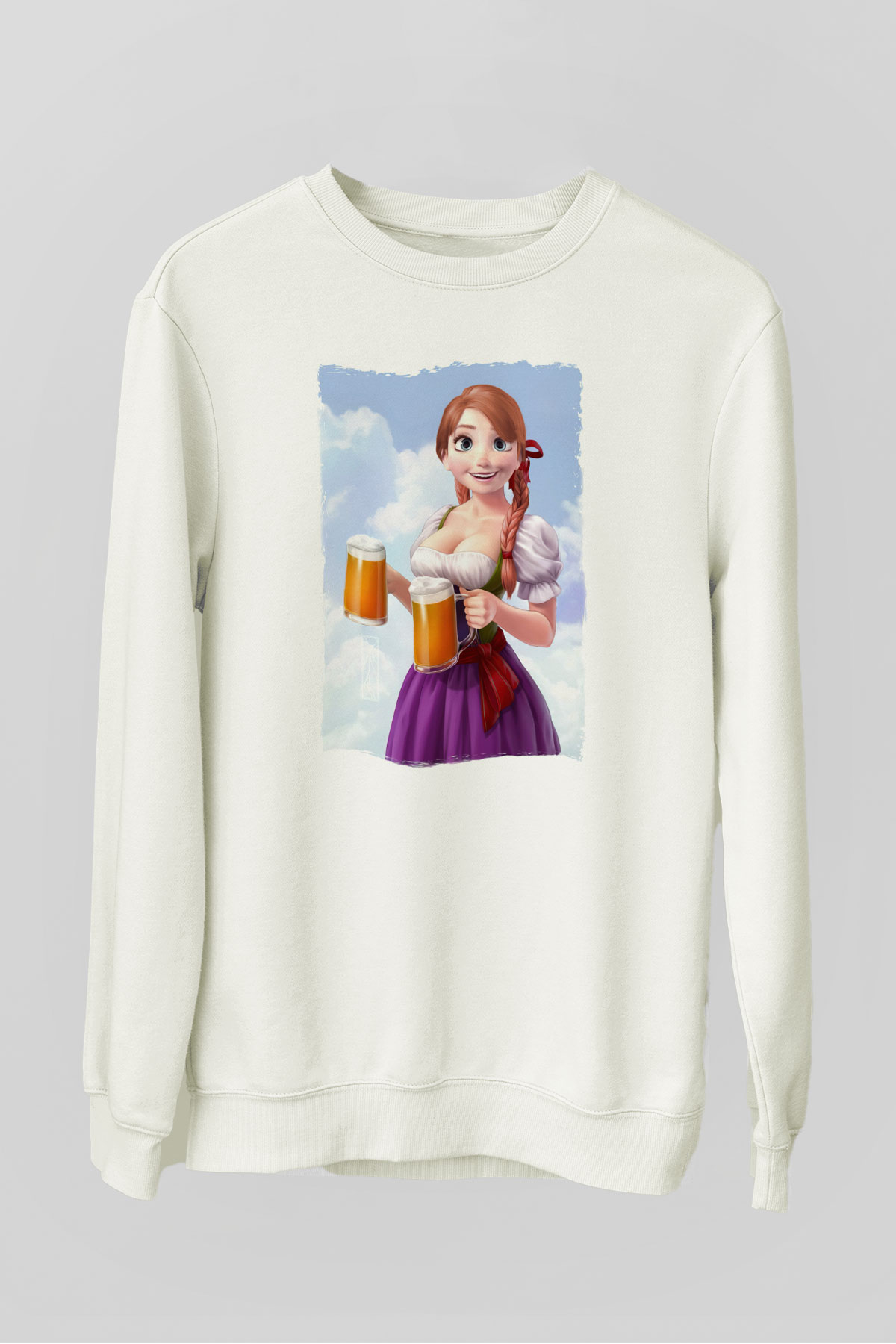 Barmaid Beyaz Unisex Sweatshirt