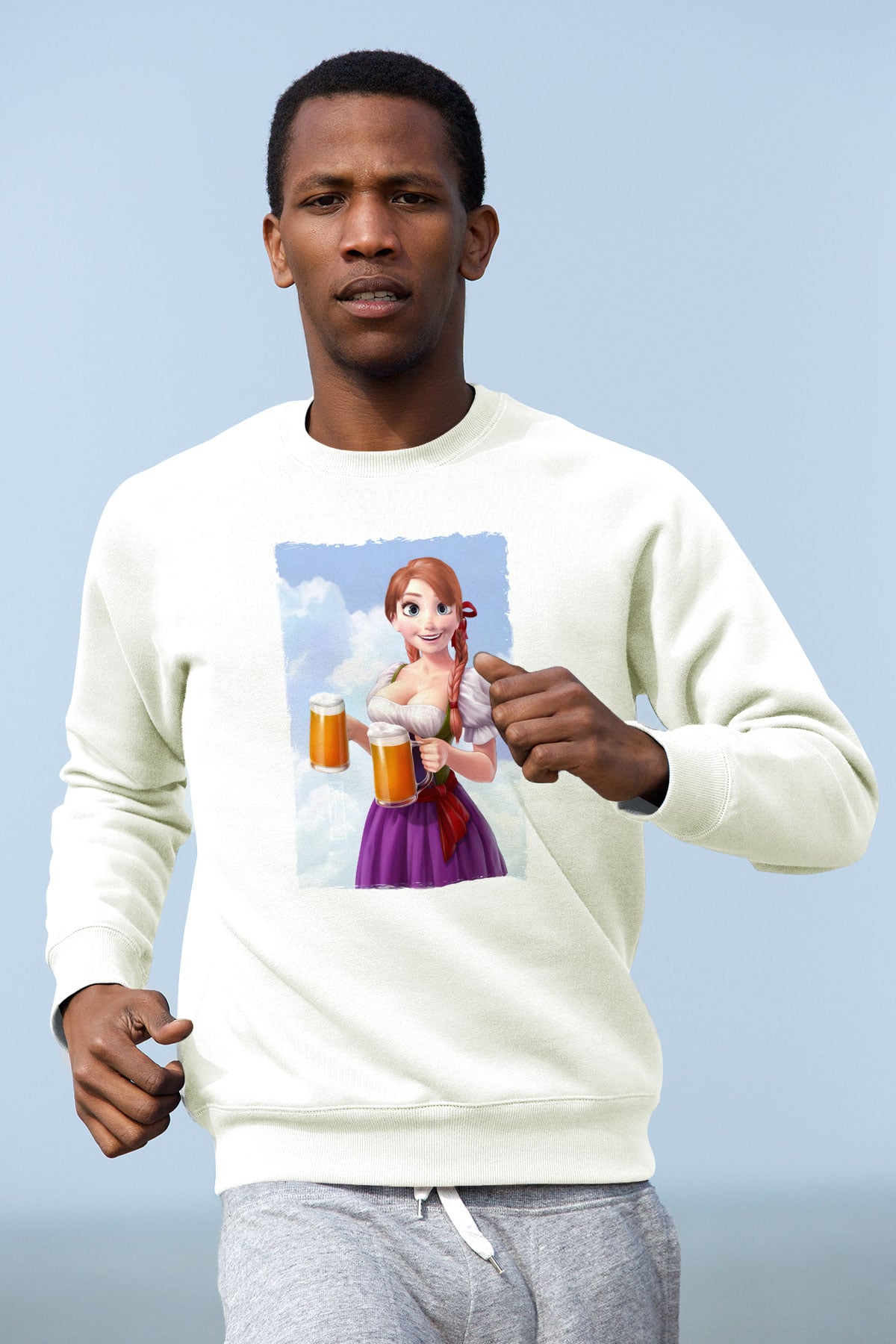 Barmaid Beyaz Unisex Sweatshirt