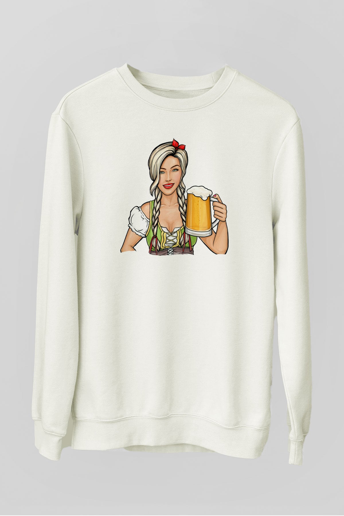 Barmaid Beyaz Unisex Sweatshirt