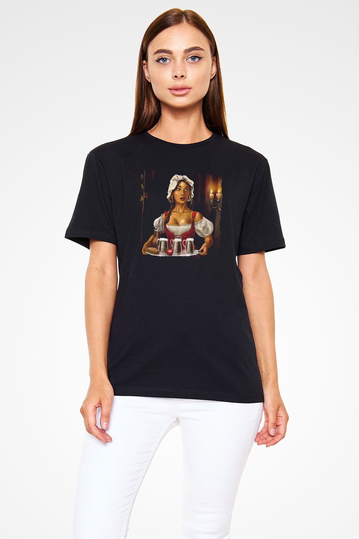Barmaid Siyah Unisex Tişört T-Shirt - TişörtFabrikası