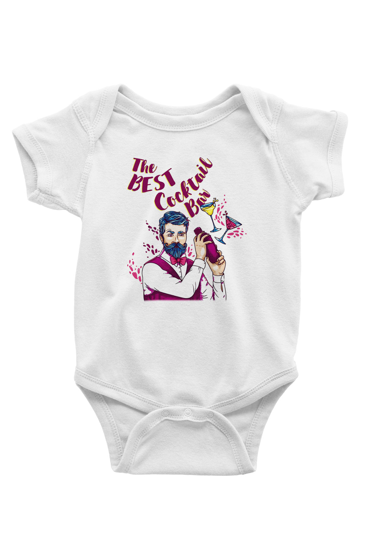 Barmen Baskılı Beyaz Unisex Bebek Body - Zıbın