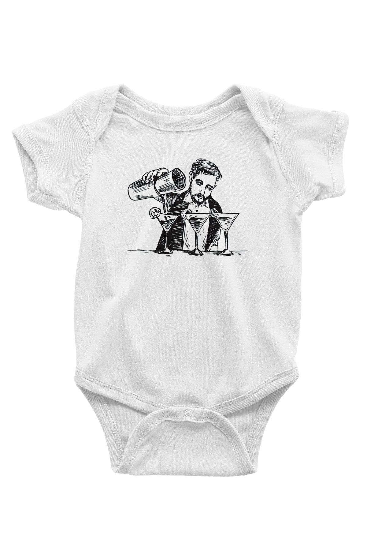 Barmen Baskılı Beyaz Unisex Bebek Body - Zıbın