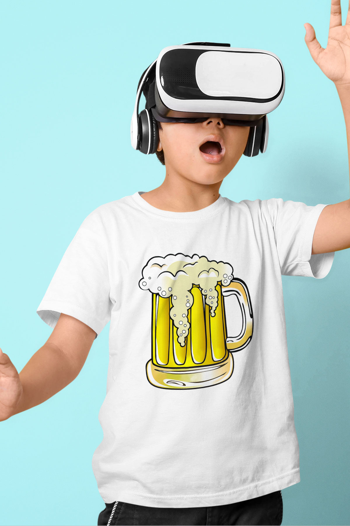 Barmen Baskılı Beyaz Unisex Çocuk Tişört