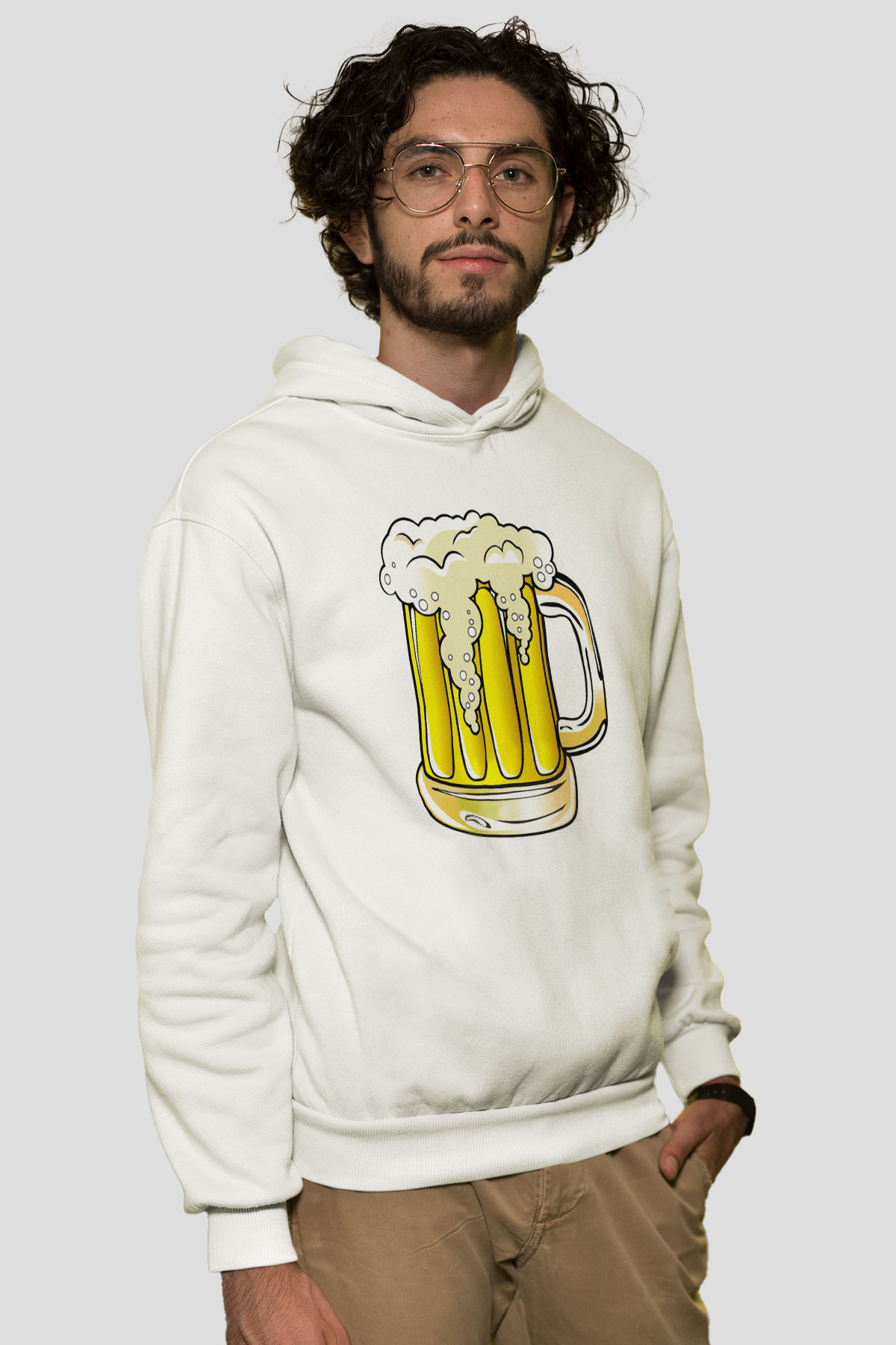 Barmen Beyaz Unisex Hoodie