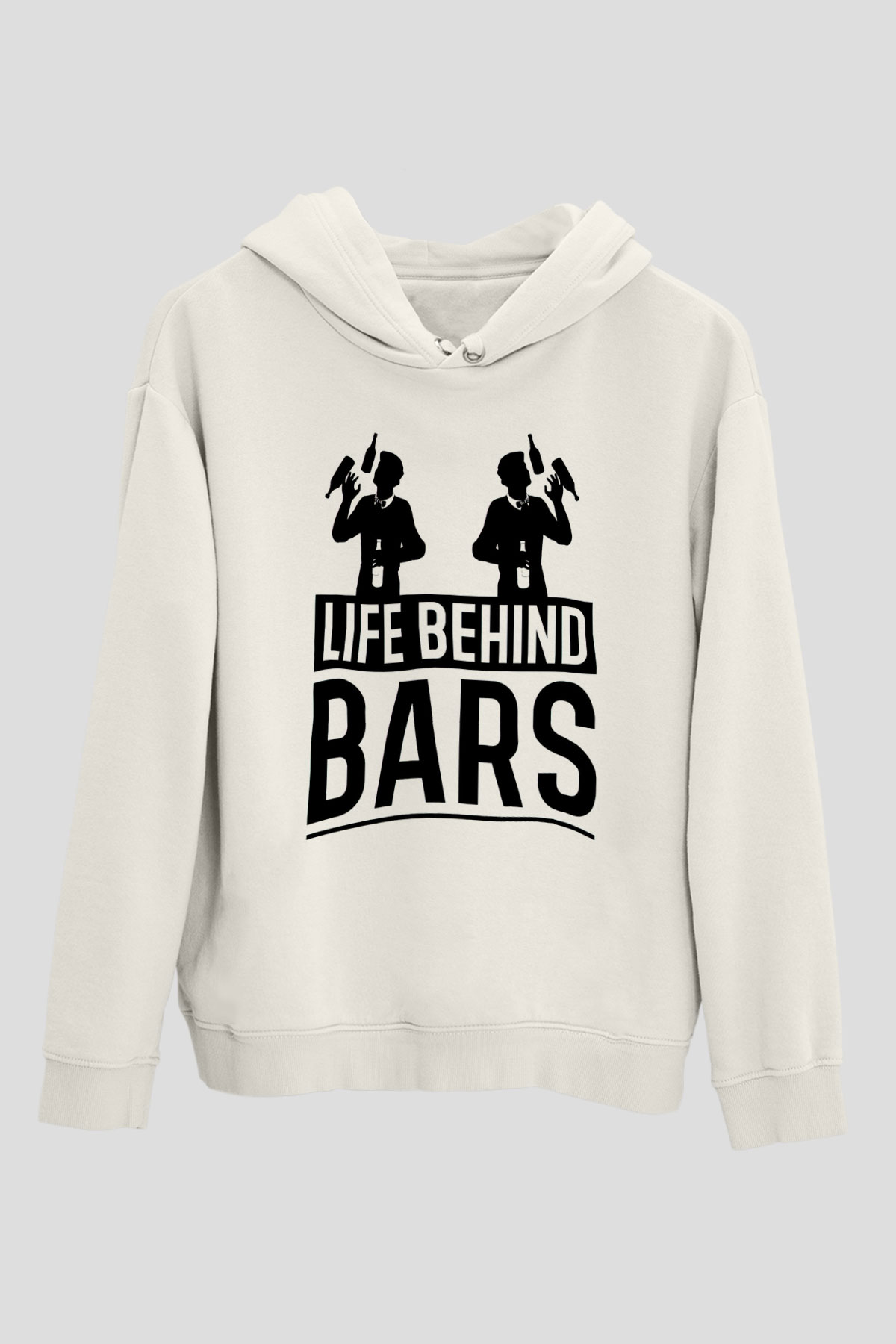 Barmen Beyaz Unisex Kapüşonlu Sweatshirt