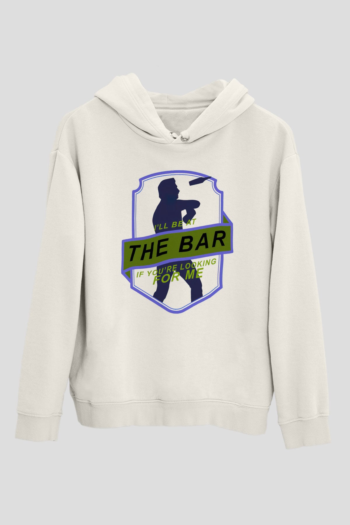 Barmen Beyaz Unisex Kapüşonlu Sweatshirt