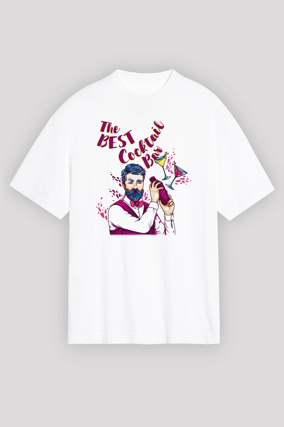 Barmen Beyaz Unisex Oversize Tişört T-Shirt