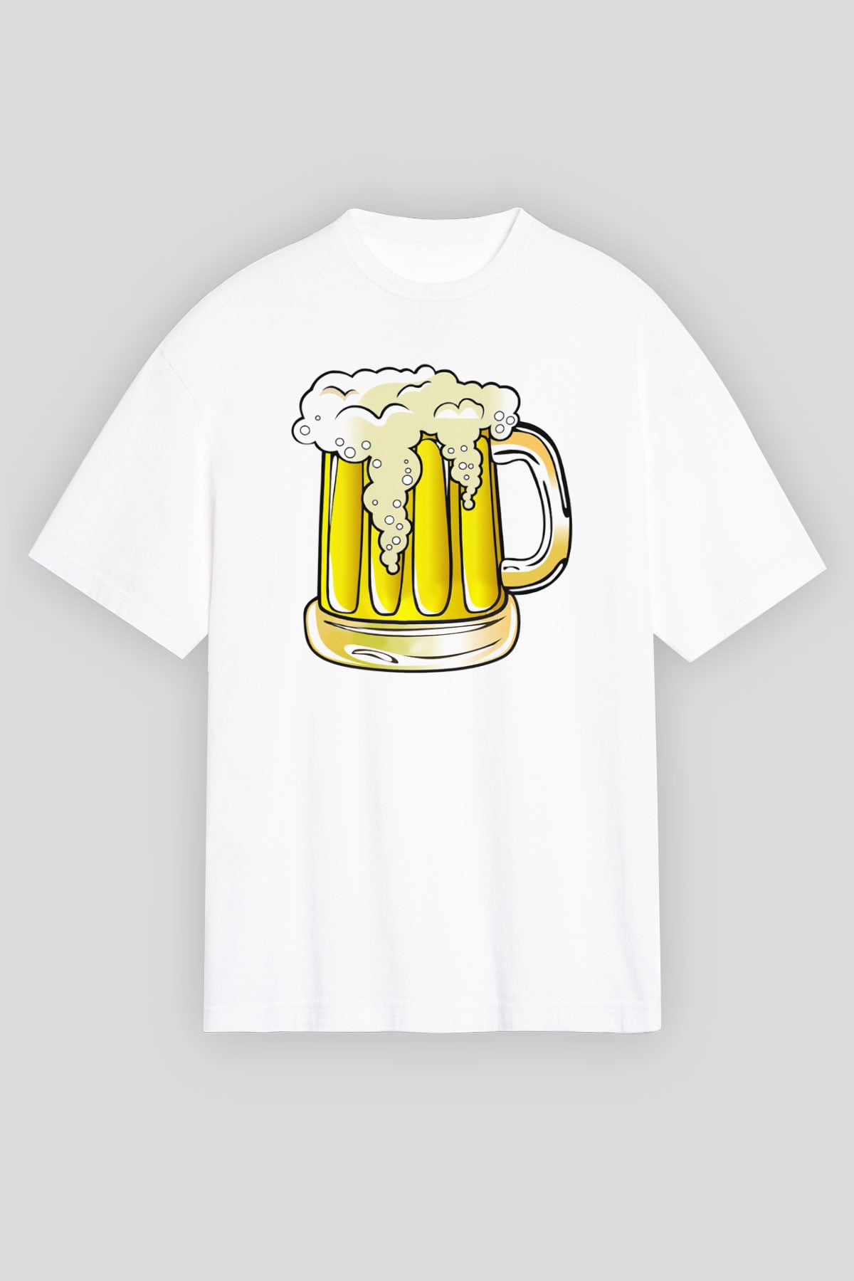 Barmen Beyaz Unisex Oversize Tişört T-Shirt