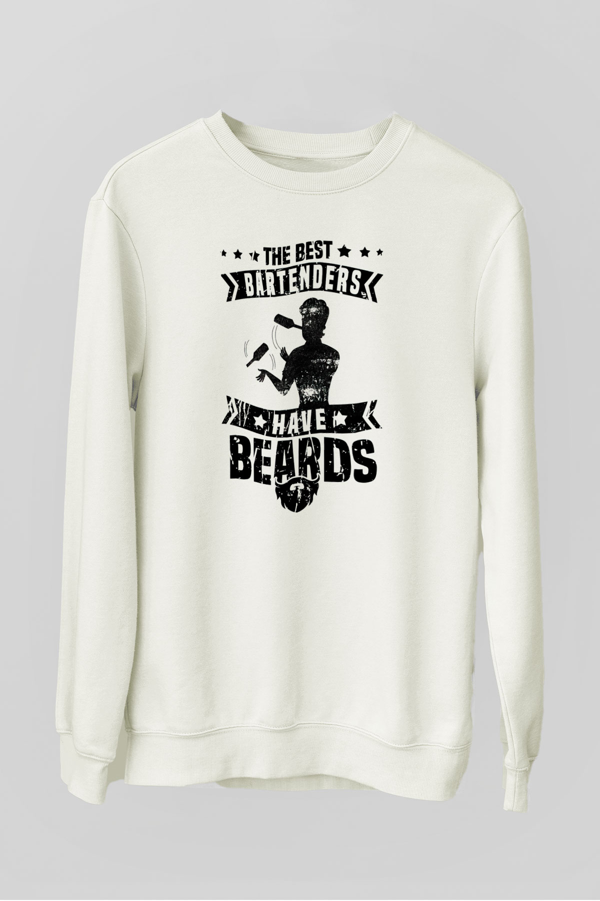Barmen Beyaz Unisex Sweatshirt