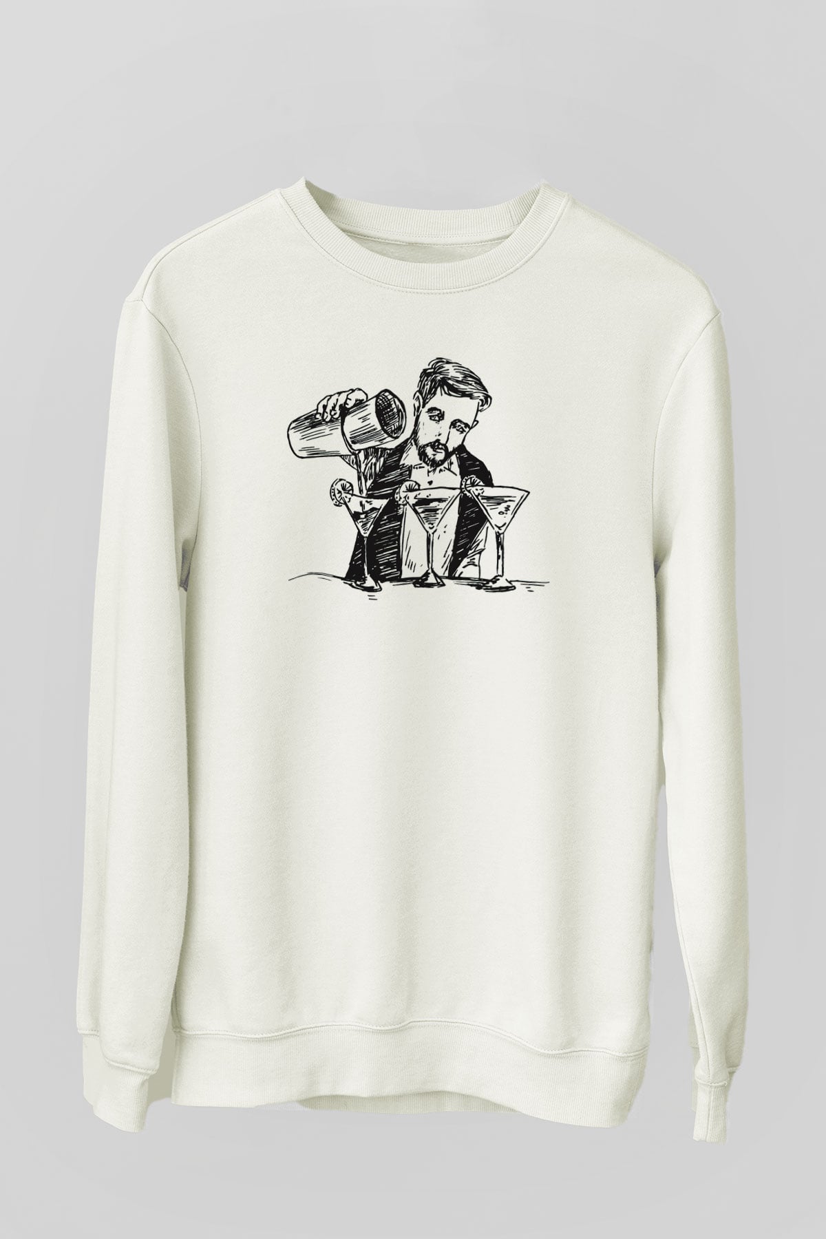 Barmen Beyaz Unisex Sweatshirt