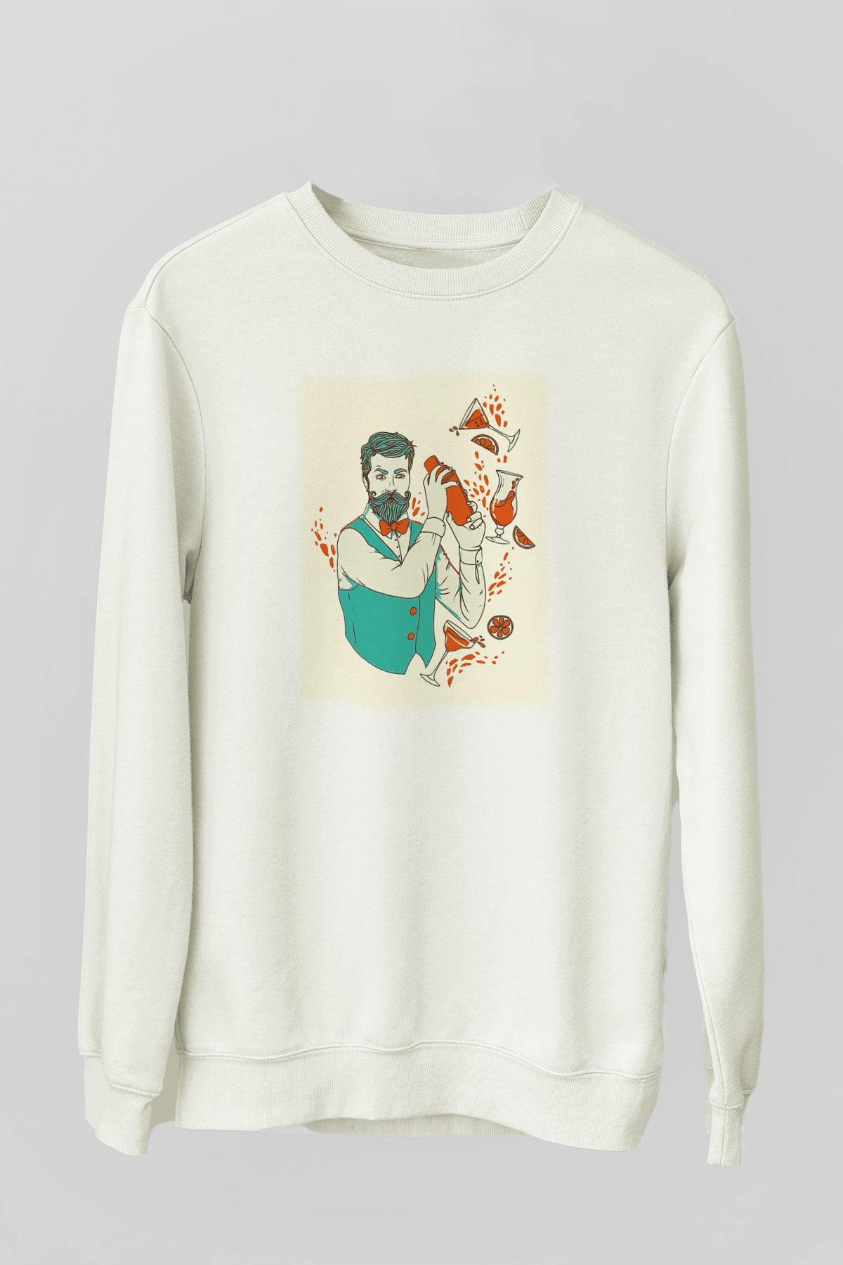 Barmen Beyaz Unisex Sweatshirt