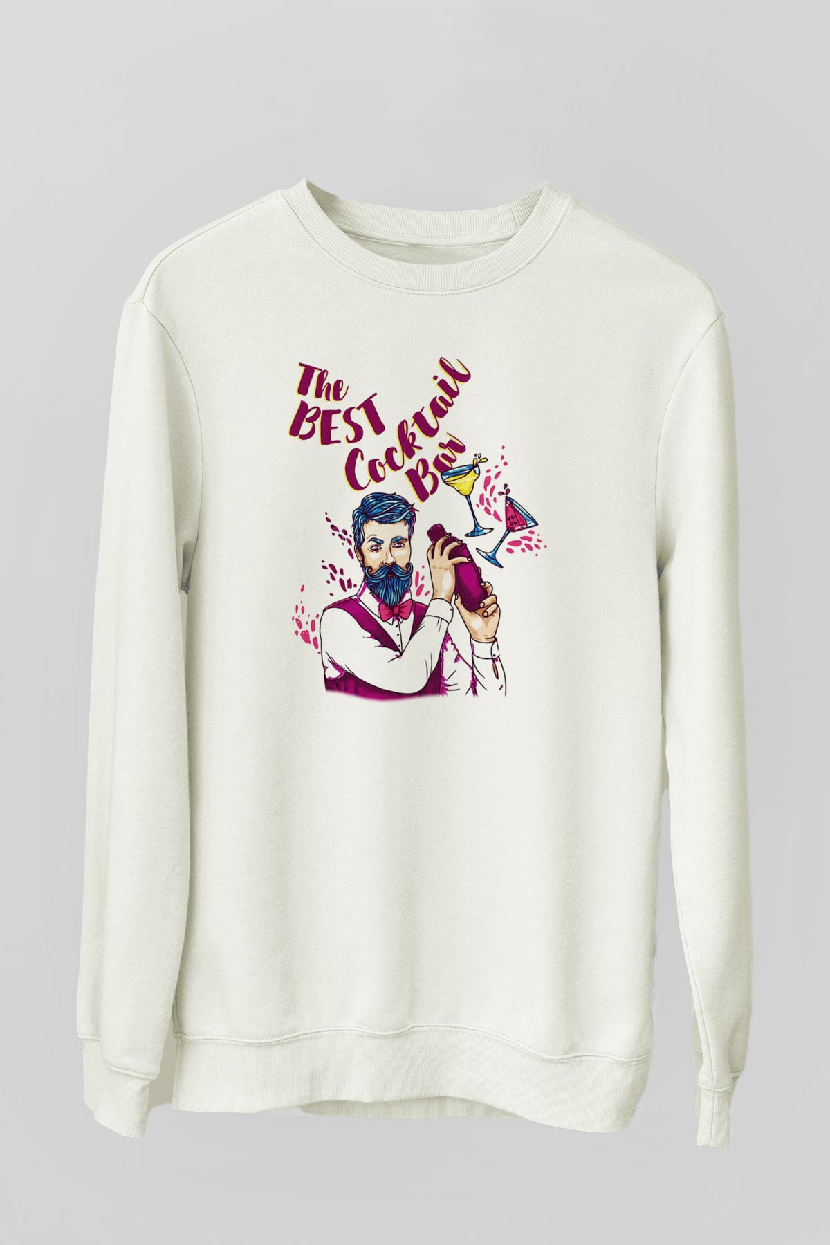 Barmen Beyaz Unisex Sweatshirt