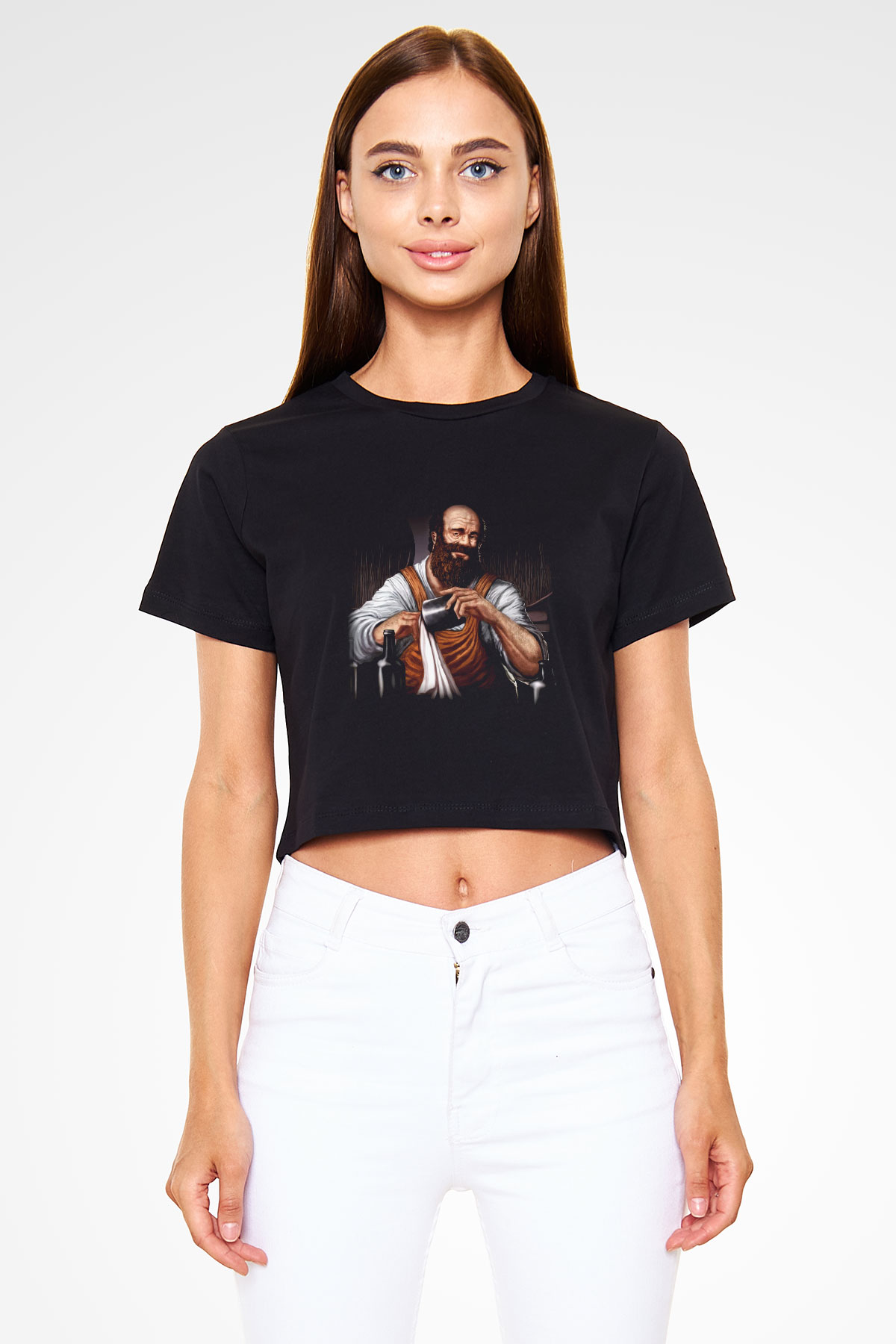 Barmen Siyah Crop Top Tişört
