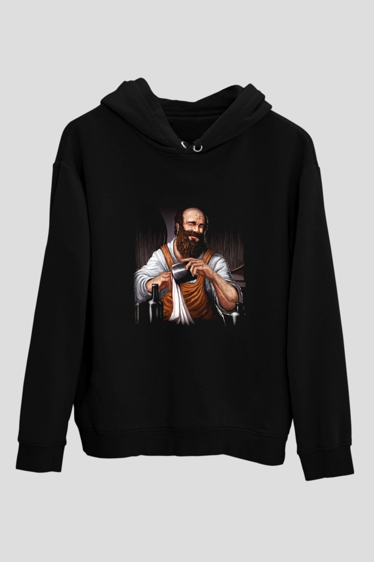 Barmen Siyah Unisex Kapşonlu Sweatshirt