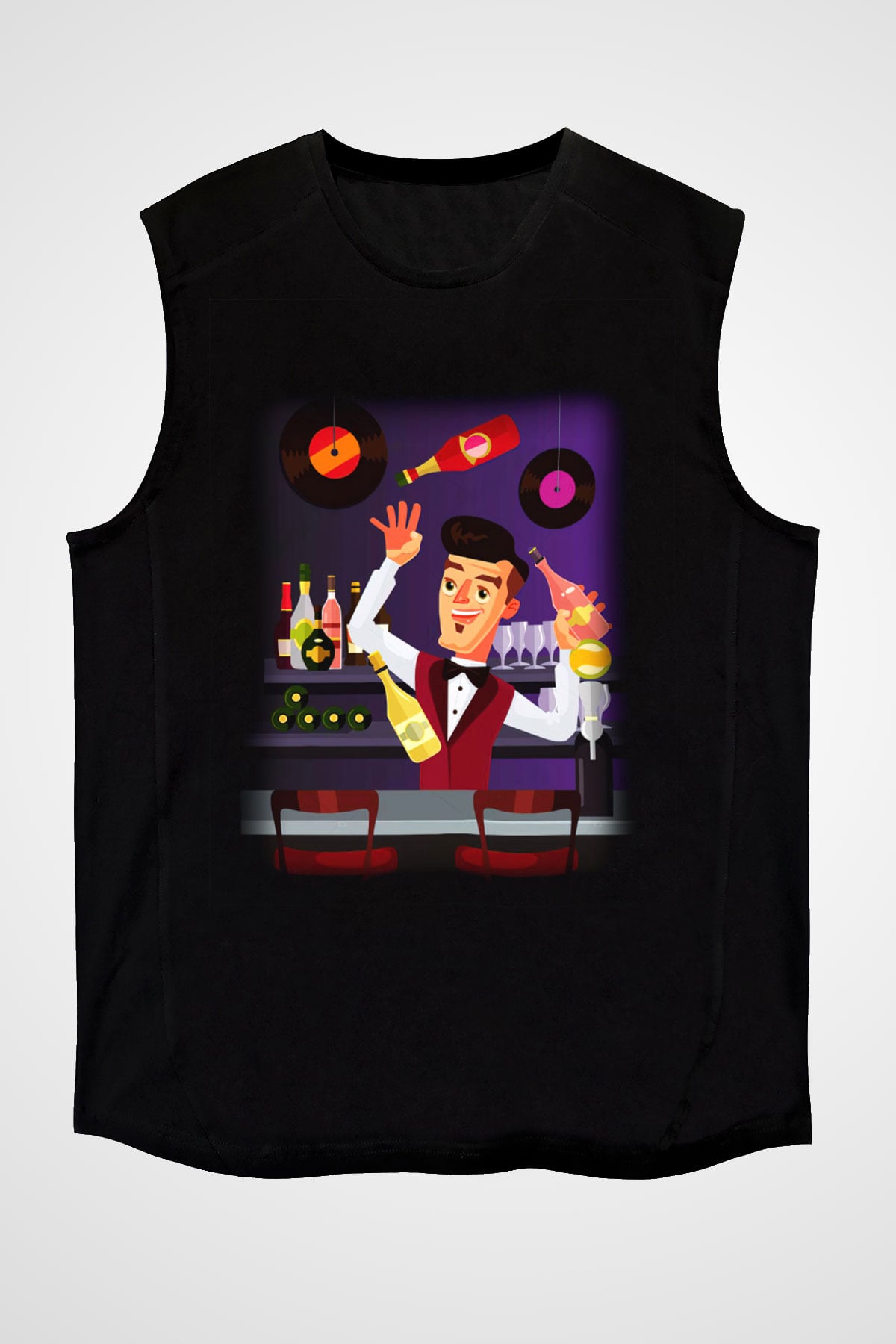 Barmen Siyah Unisex Kolsuz Tişört