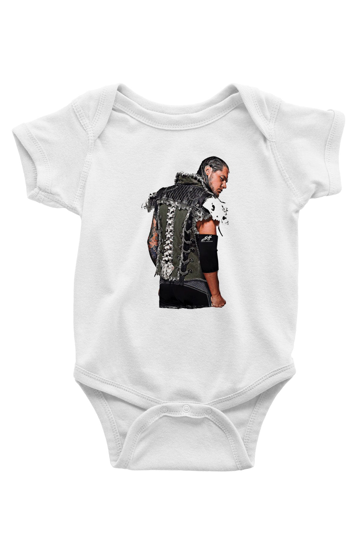 Baron Corbin Baskılı Beyaz Unisex Bebek Body - Zıbın