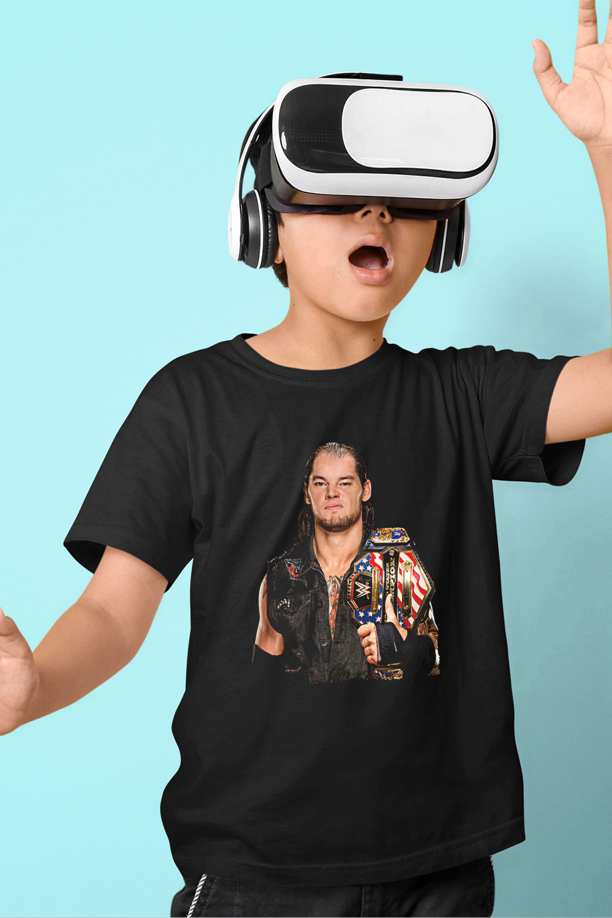 Baron Corbin Baskılı Unisex Siyah Çocuk Tişört - Tshirt