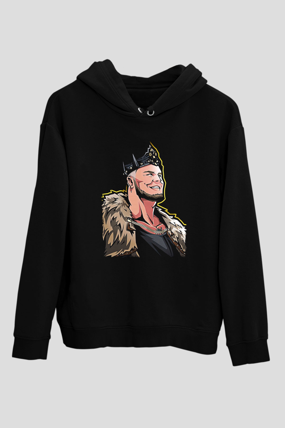 Baron Corbin Baskılı Unisex Siyah Hoodie