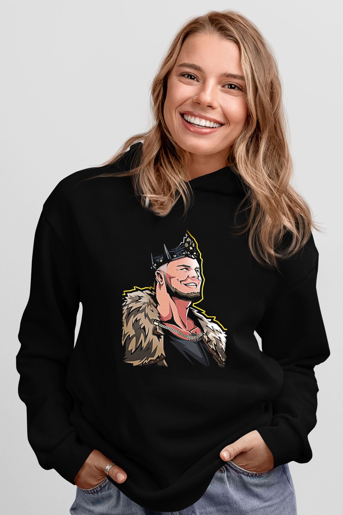 Baron Corbin Baskılı Unisex Siyah Hoodie
