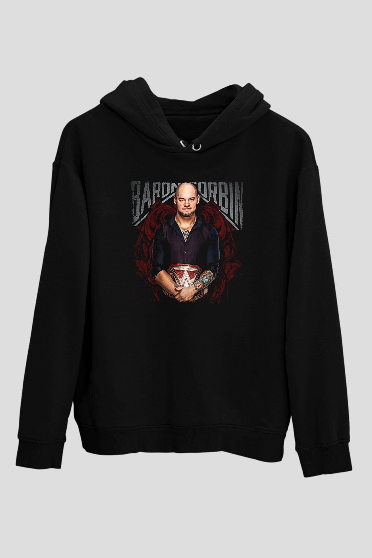 Baron Corbin Baskılı Unisex Siyah Hoodie