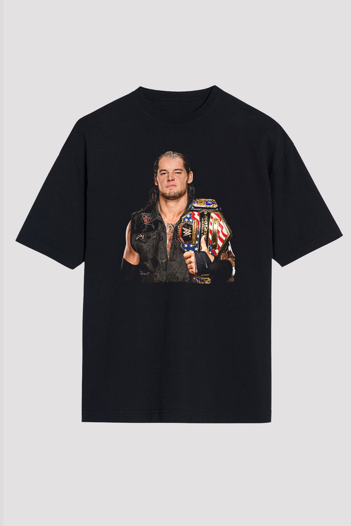 Baron Corbin Baskılı Unisex Siyah Oversize Tişört - Tshirt