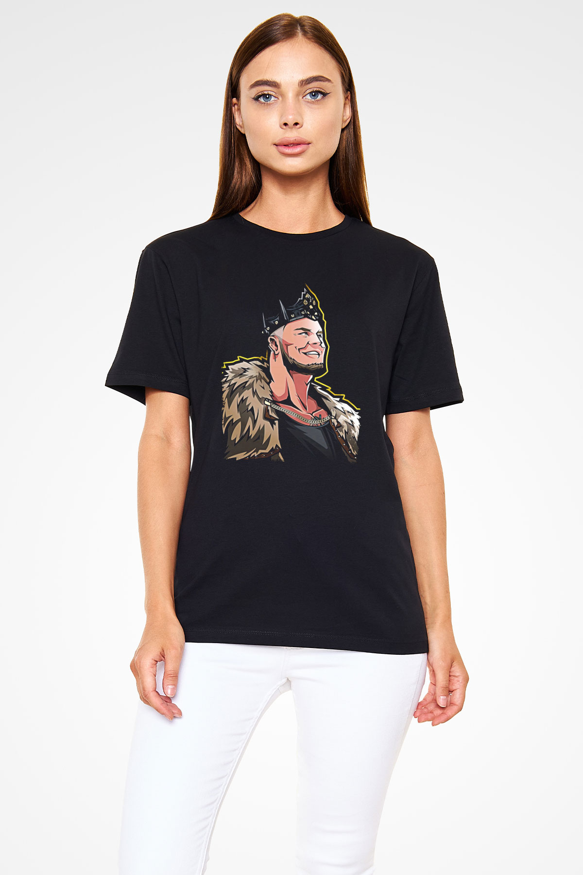 Baron Corbin Baskılı Unisex Siyah Tişört - Tshirt