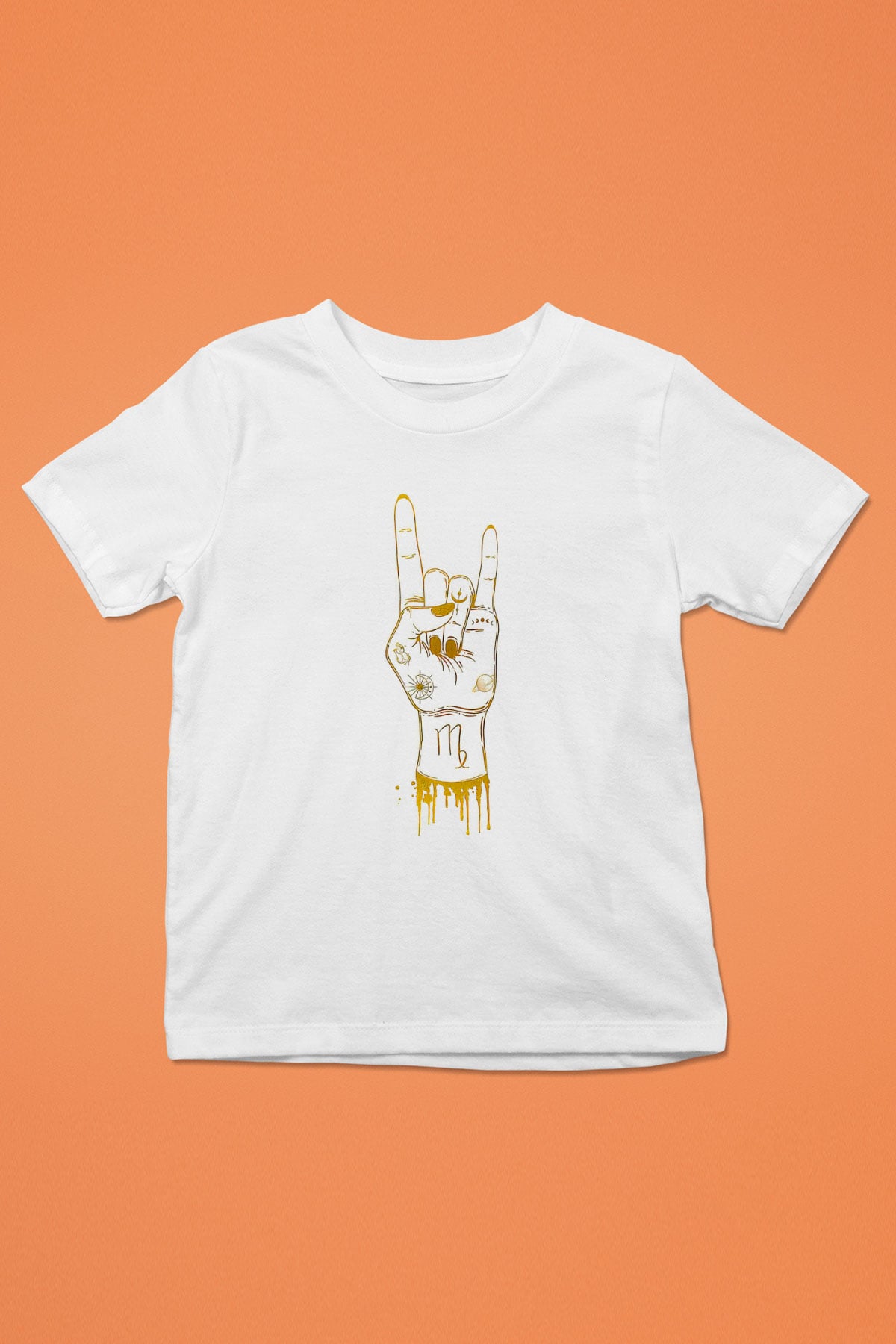 Başak Burcu Baskılı Beyaz Unisex Beyaz Çocuk Tişört - Tshirt