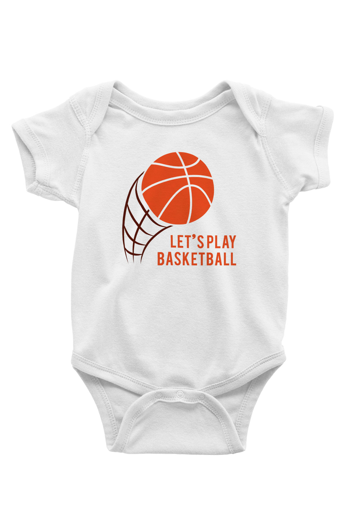 Basketbol Baskılı Beyaz Unisex Bebek Body - Zıbın