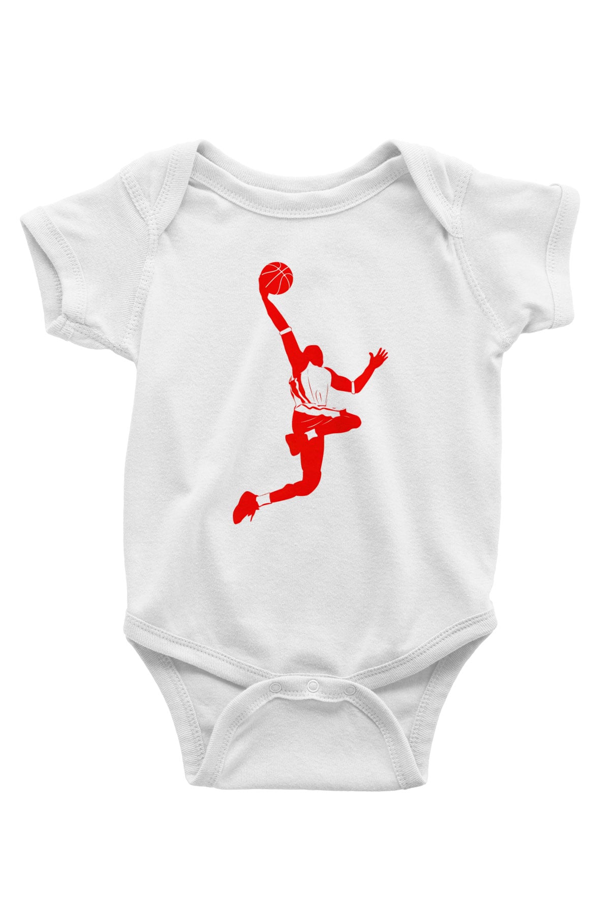 Basketbol Baskılı Beyaz Unisex Bebek Body - Zıbın