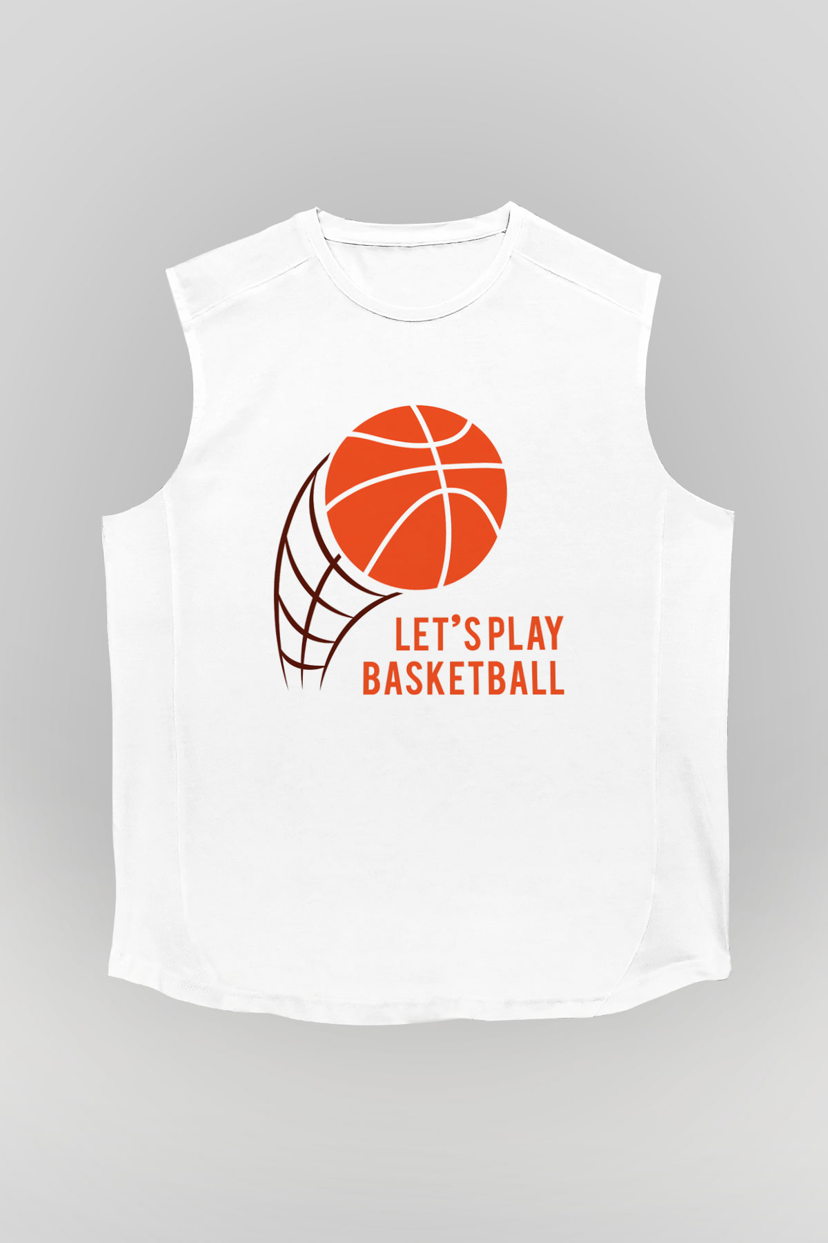 Basketbol Beyaz Unisex Kolsuz Tişört