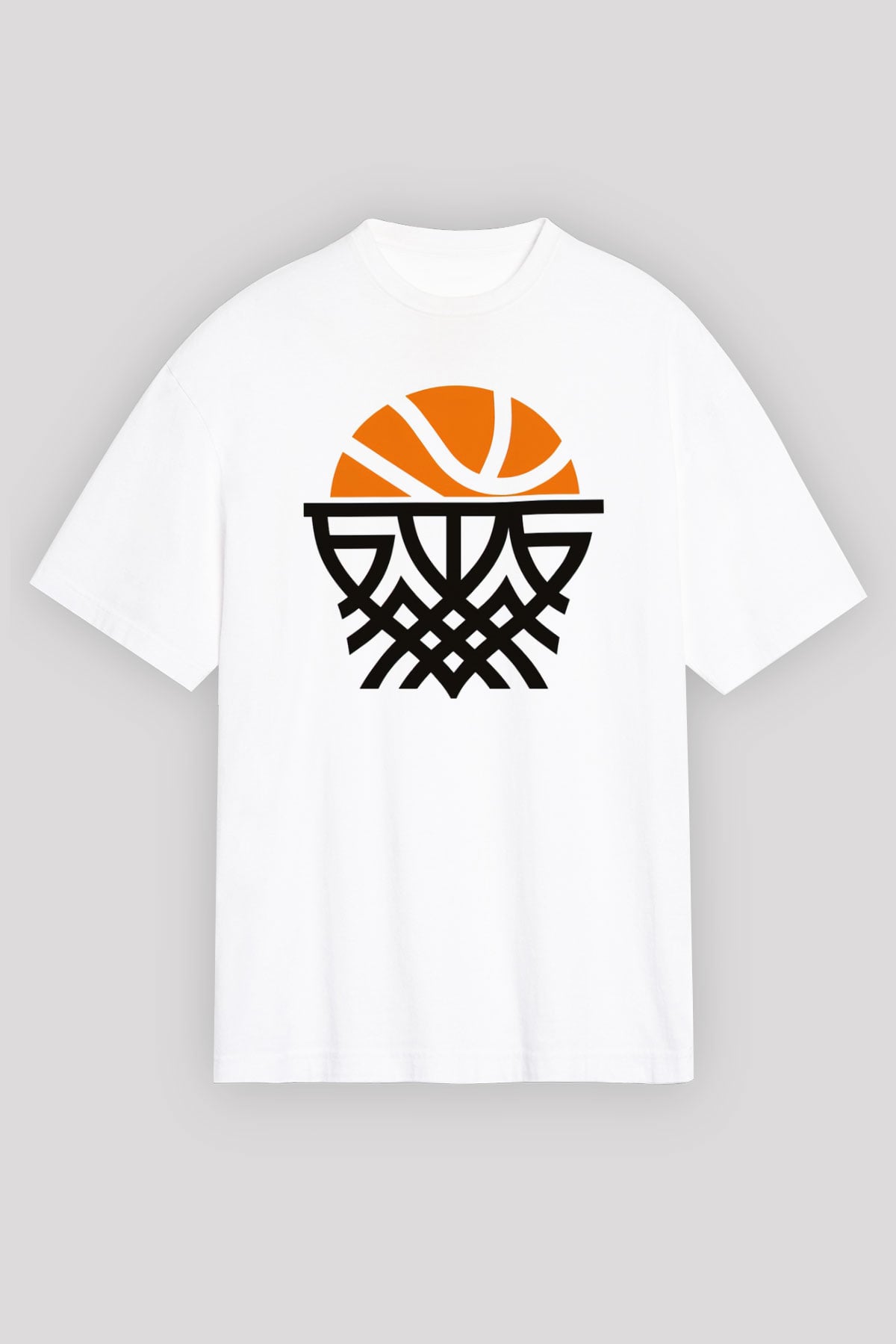 Basketbol Beyaz Unisex Oversize Tişört T-Shirt