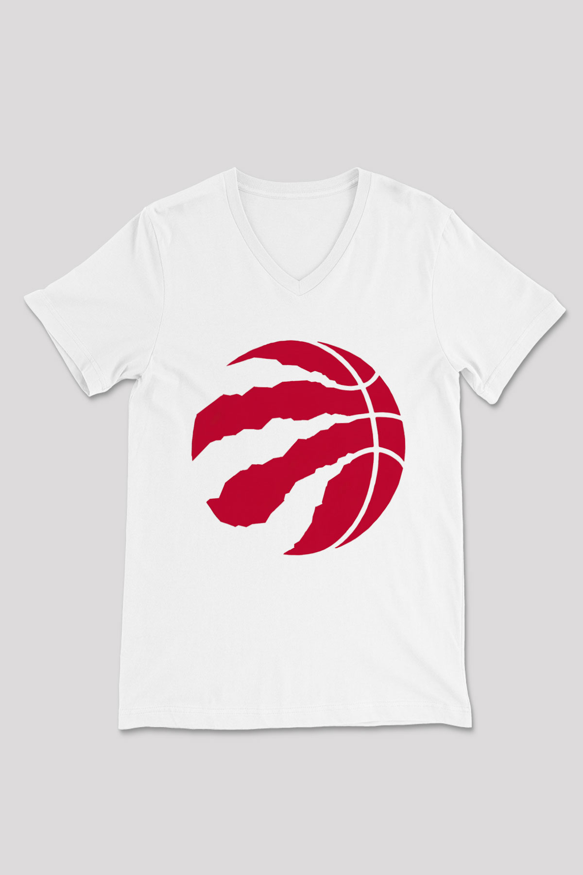 Basketbol Beyaz Unisex V Yaka Tişört