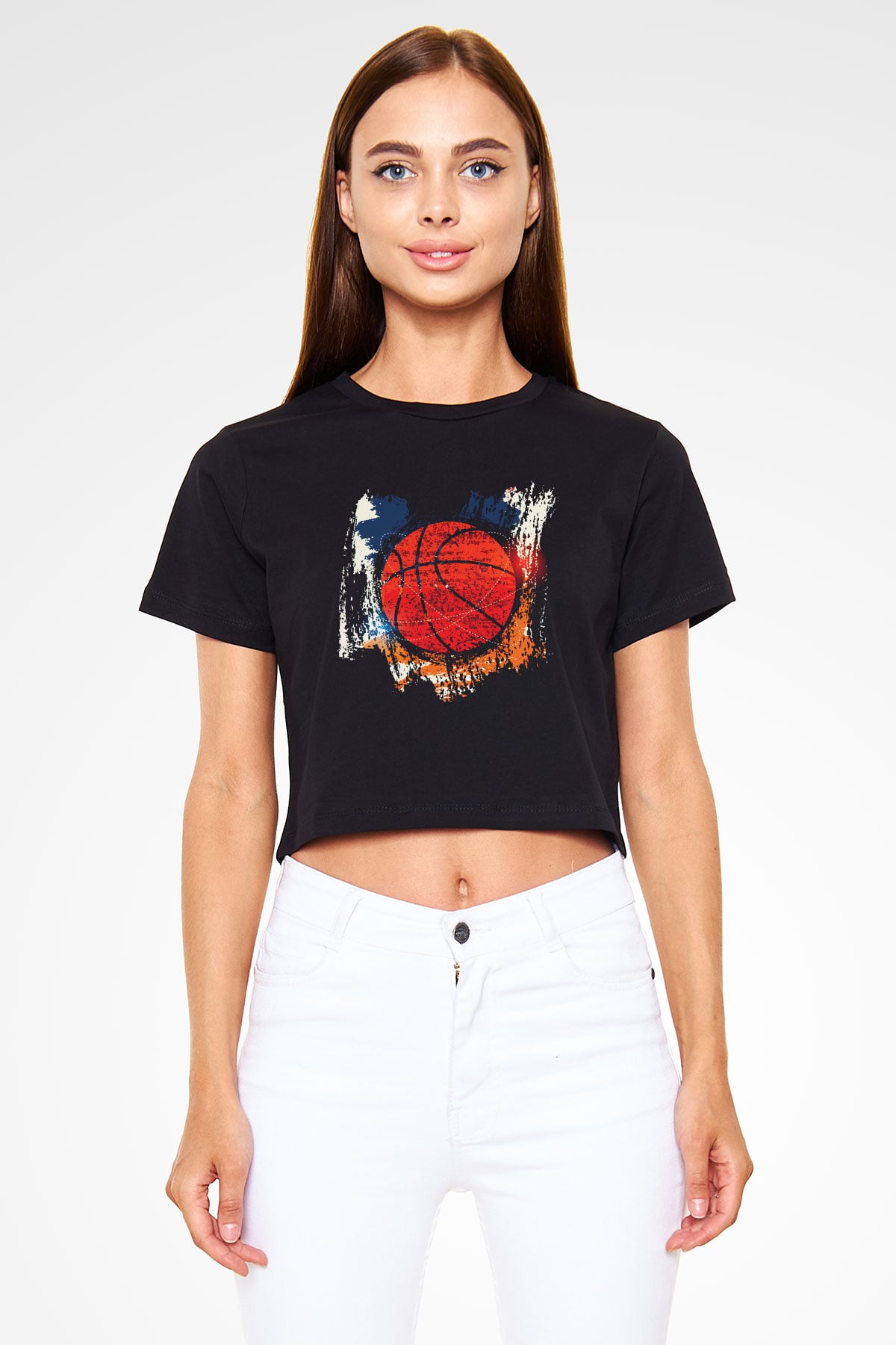 Basketbol Siyah Crop Top Tişört