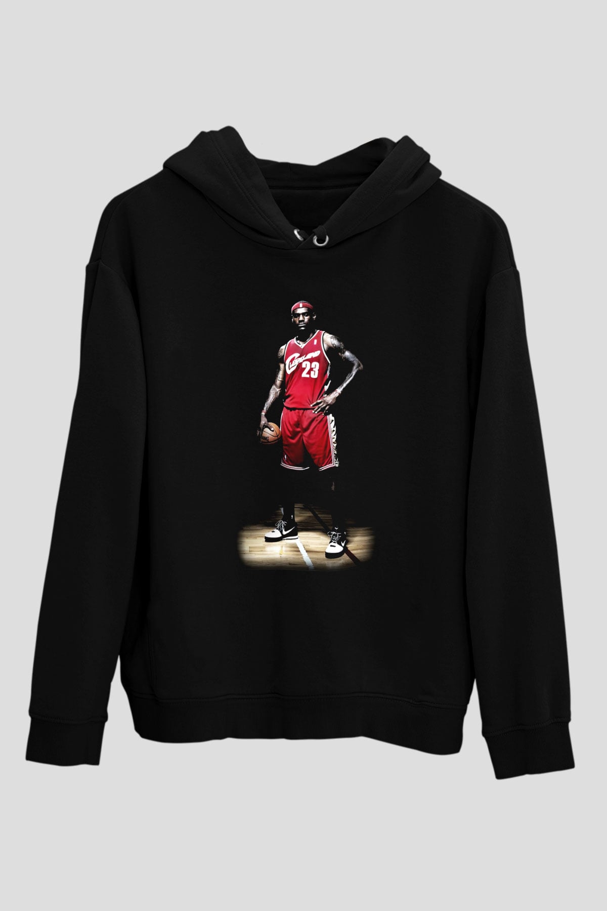 Basketbol Siyah Unisex Hoodie