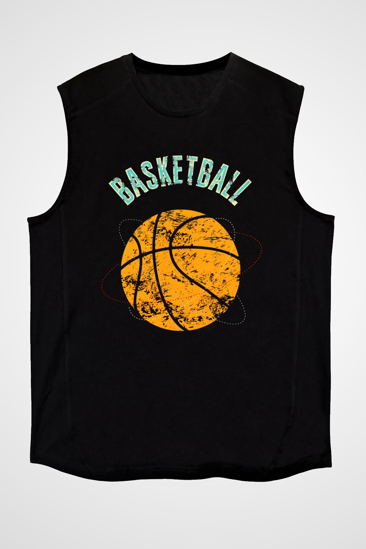 Basketbol Siyah Unisex Kolsuz Tişört