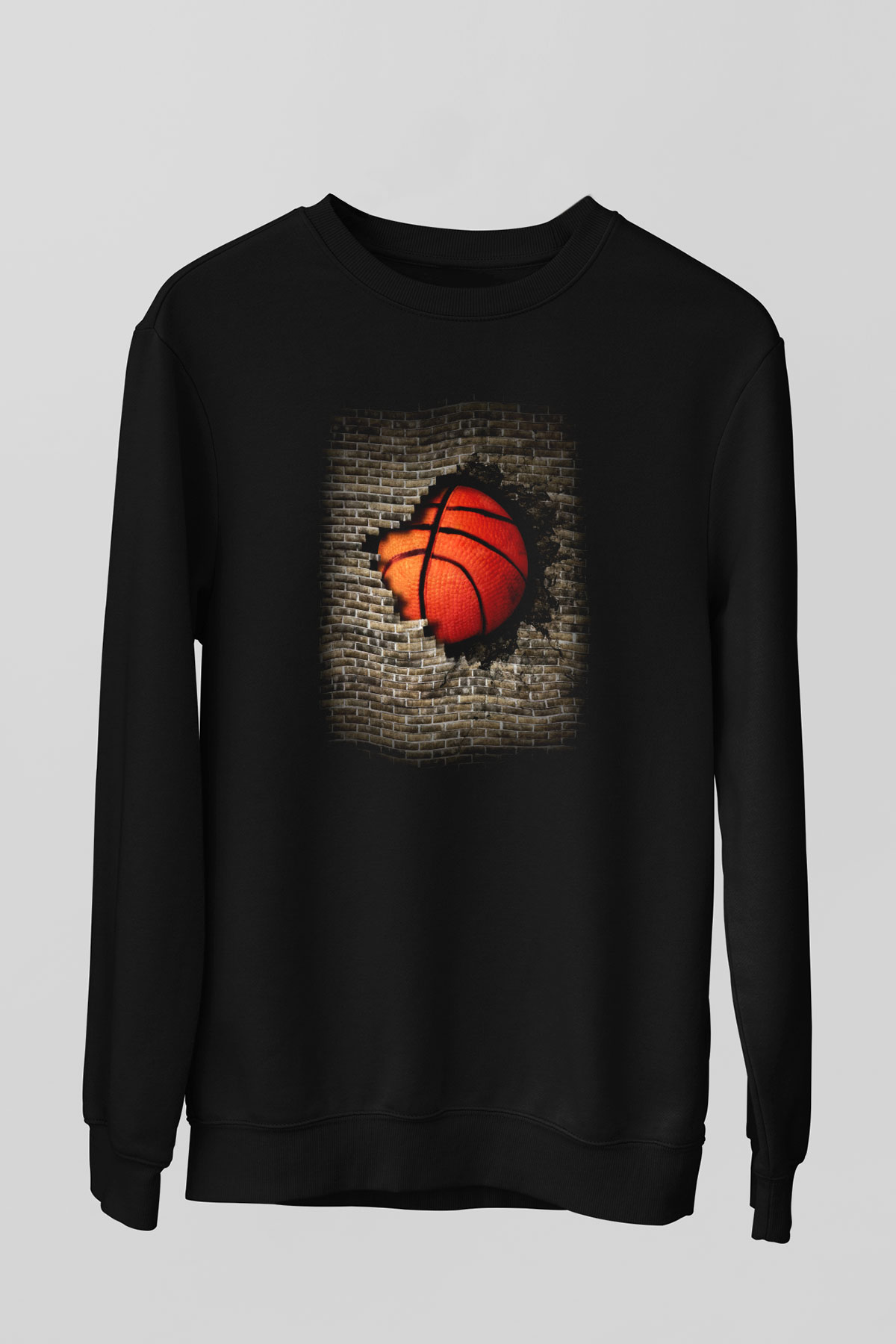 Basketbol Siyah Unisex Sweatshirt