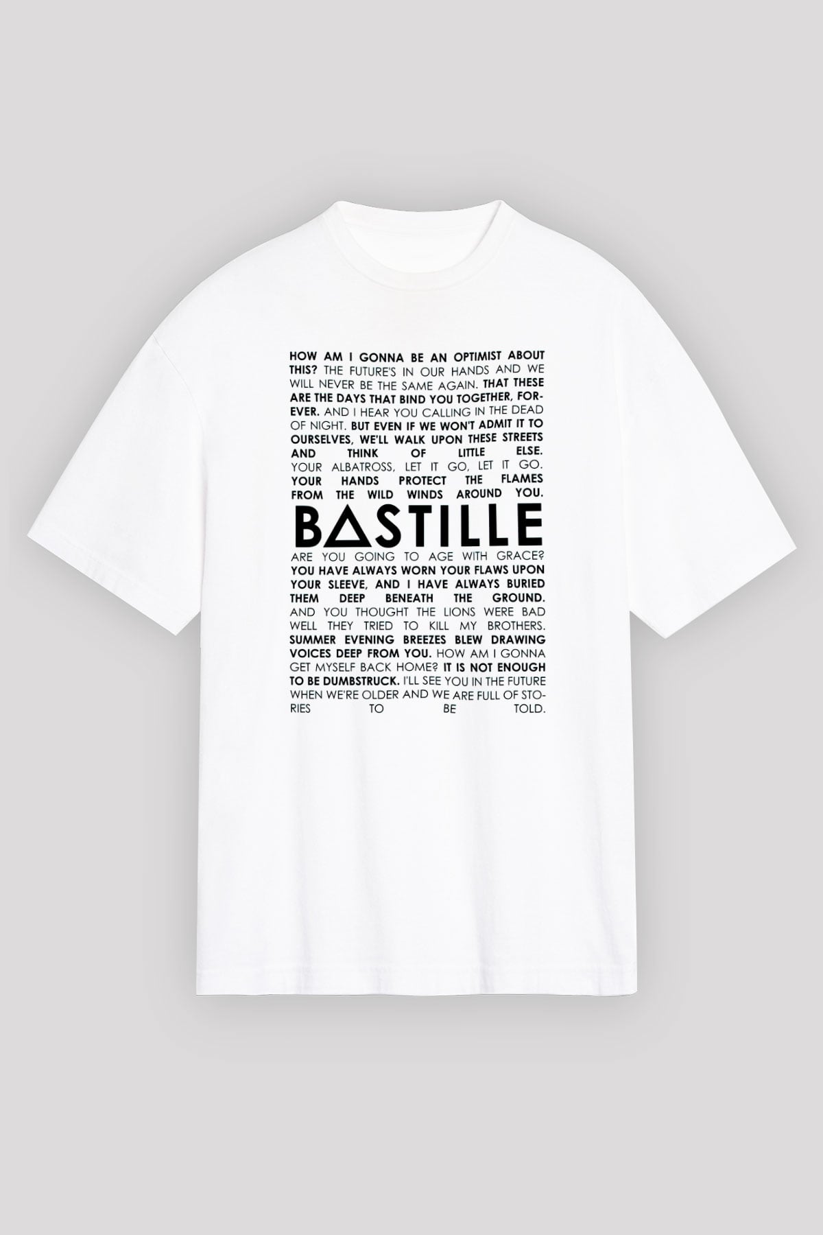 Bastille Beyaz Unisex Oversize Tişört T-Shirt