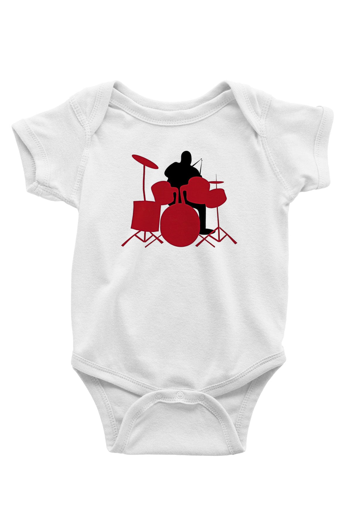 Bateri Baskılı Beyaz Unisex Bebek Body - Zıbın