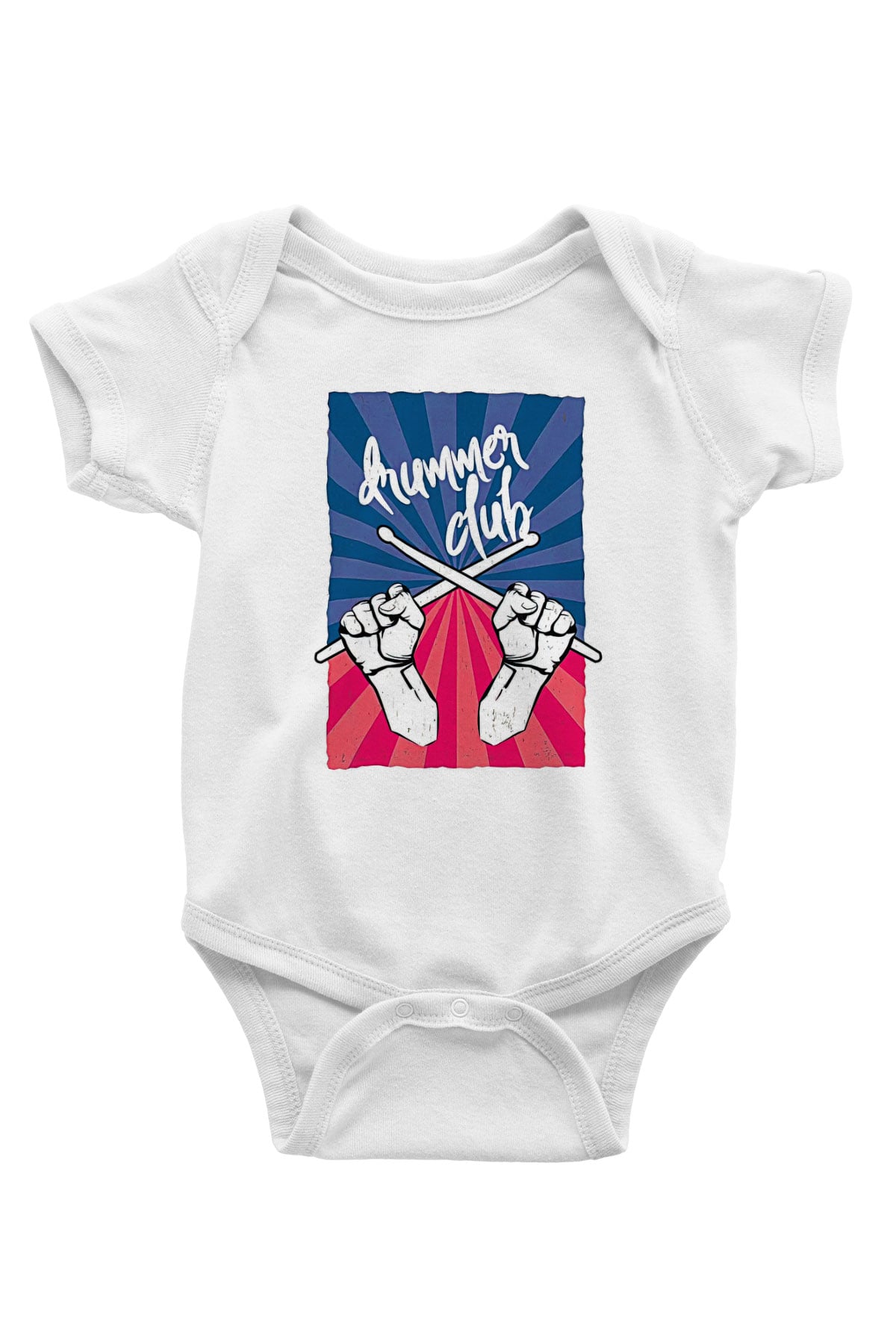 Bateri Baskılı Beyaz Unisex Bebek Body - Zıbın