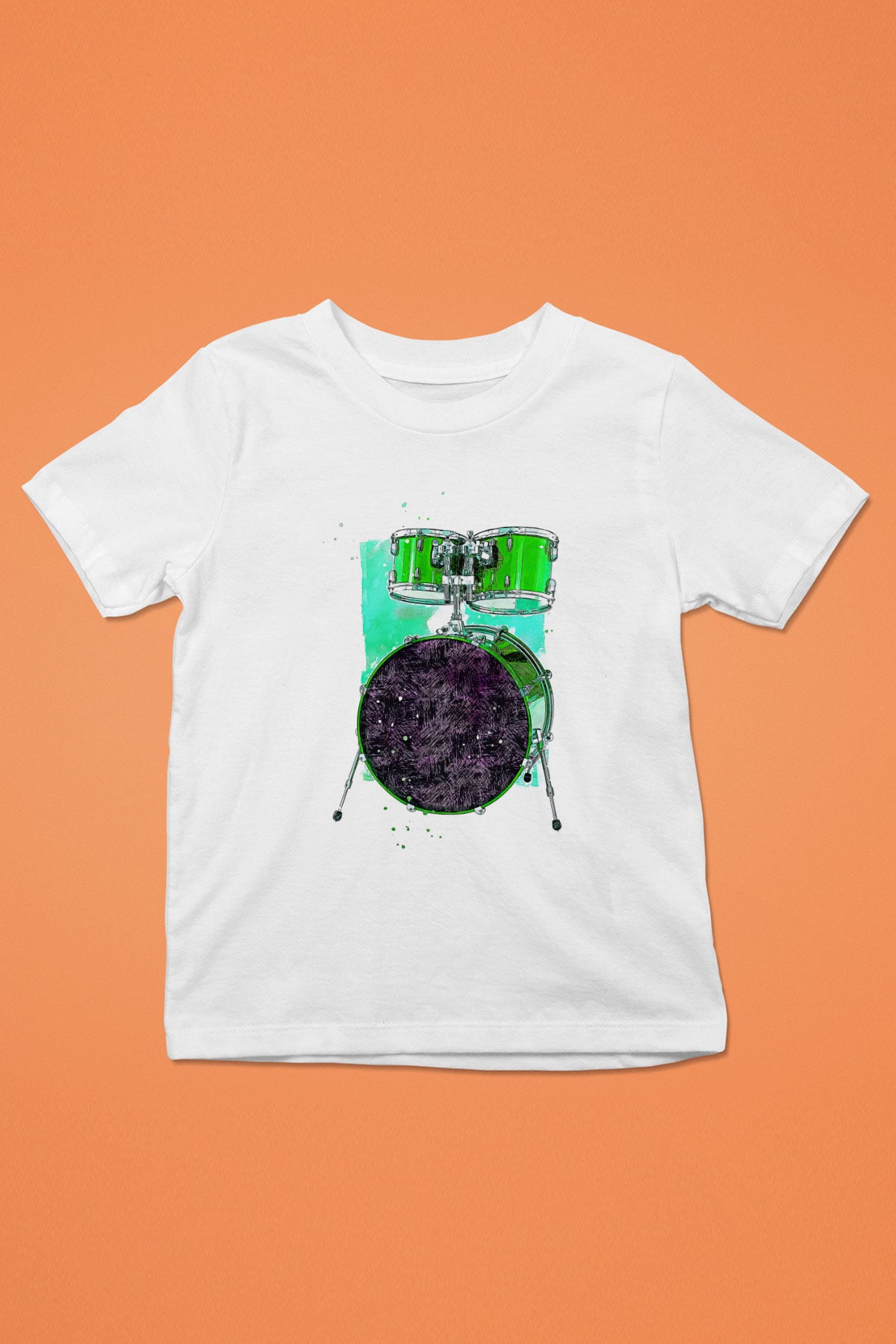 Bateri Baskılı Beyaz Unisex Beyaz Çocuk Tişört - Tshirt
