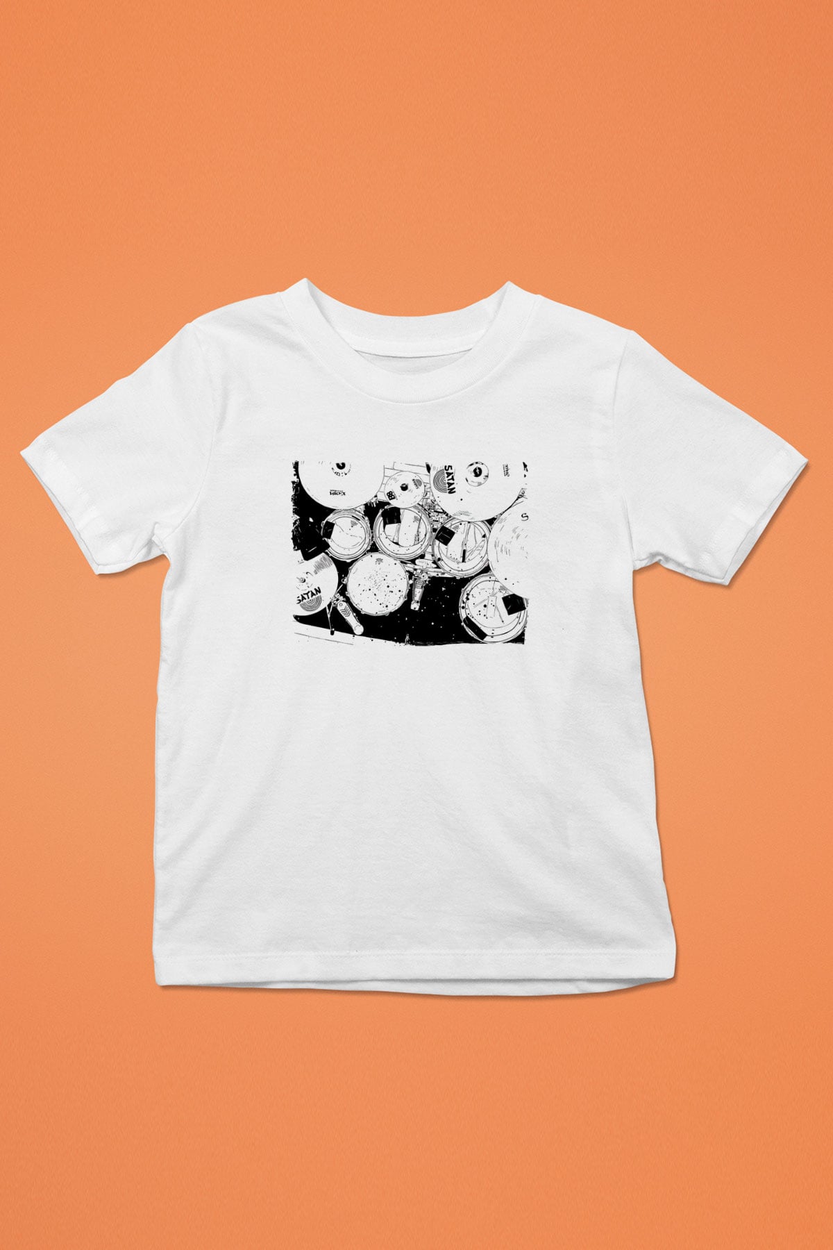Bateri Baskılı Beyaz Unisex Beyaz Çocuk Tişört - Tshirt