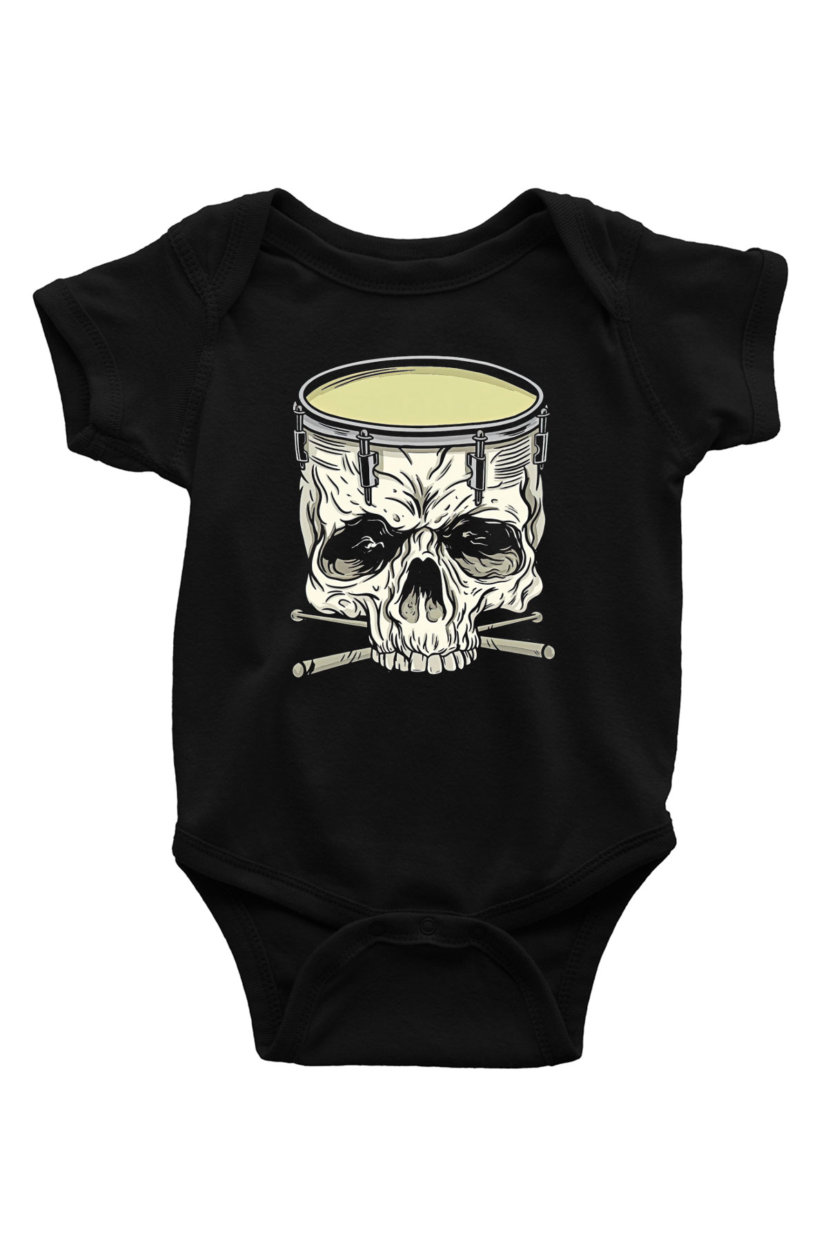 Bateri Baskılı Unisex Siyah Bebek Body - Zıbın
