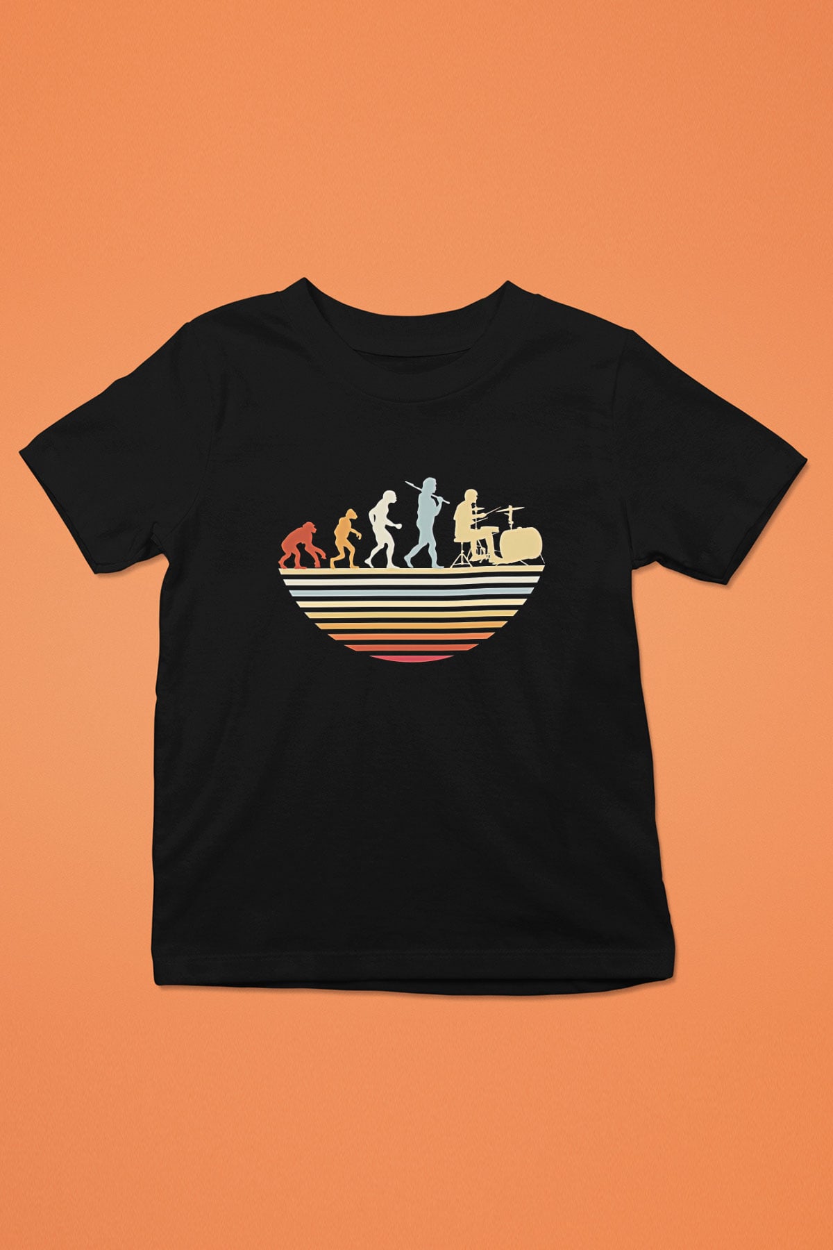 Bateri Baskılı Unisex Siyah Çocuk Tişört - Tshirt