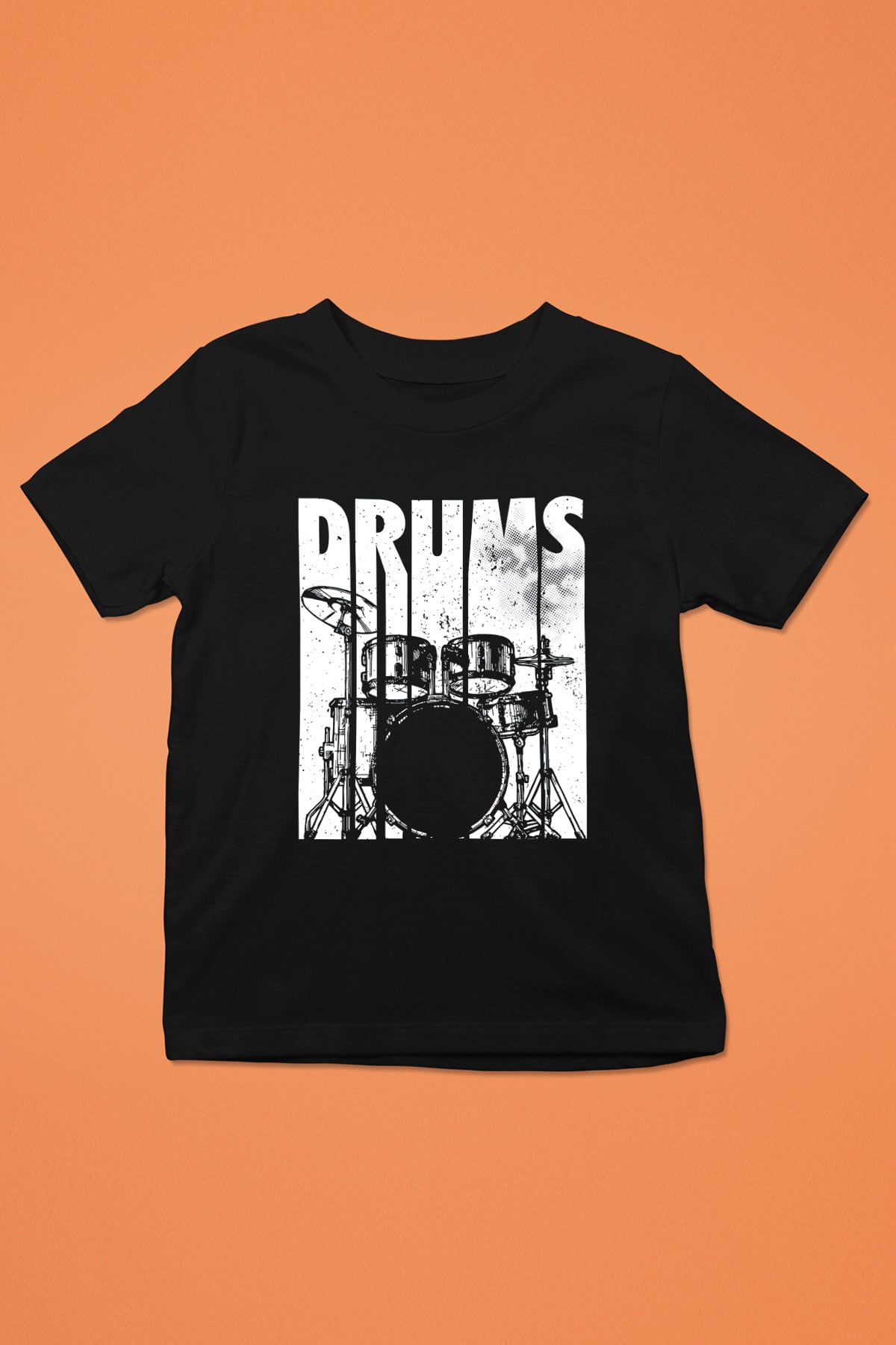 Bateri Baskılı Unisex Siyah Çocuk Tişört - Tshirt