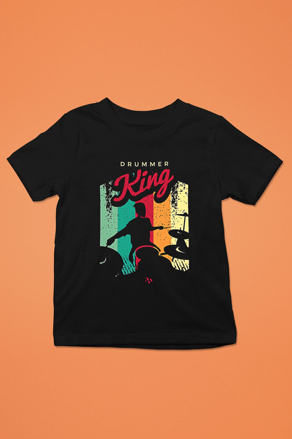 Bateri Baskılı Unisex Siyah Çocuk Tişört - Tshirt