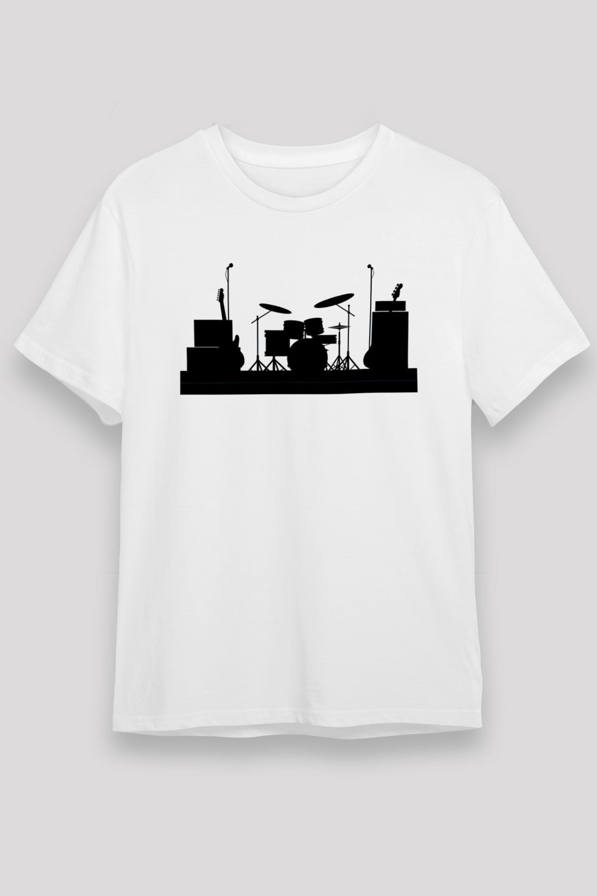 Bateri Unisex Baskılı Beyaz Tişört - Tshirt