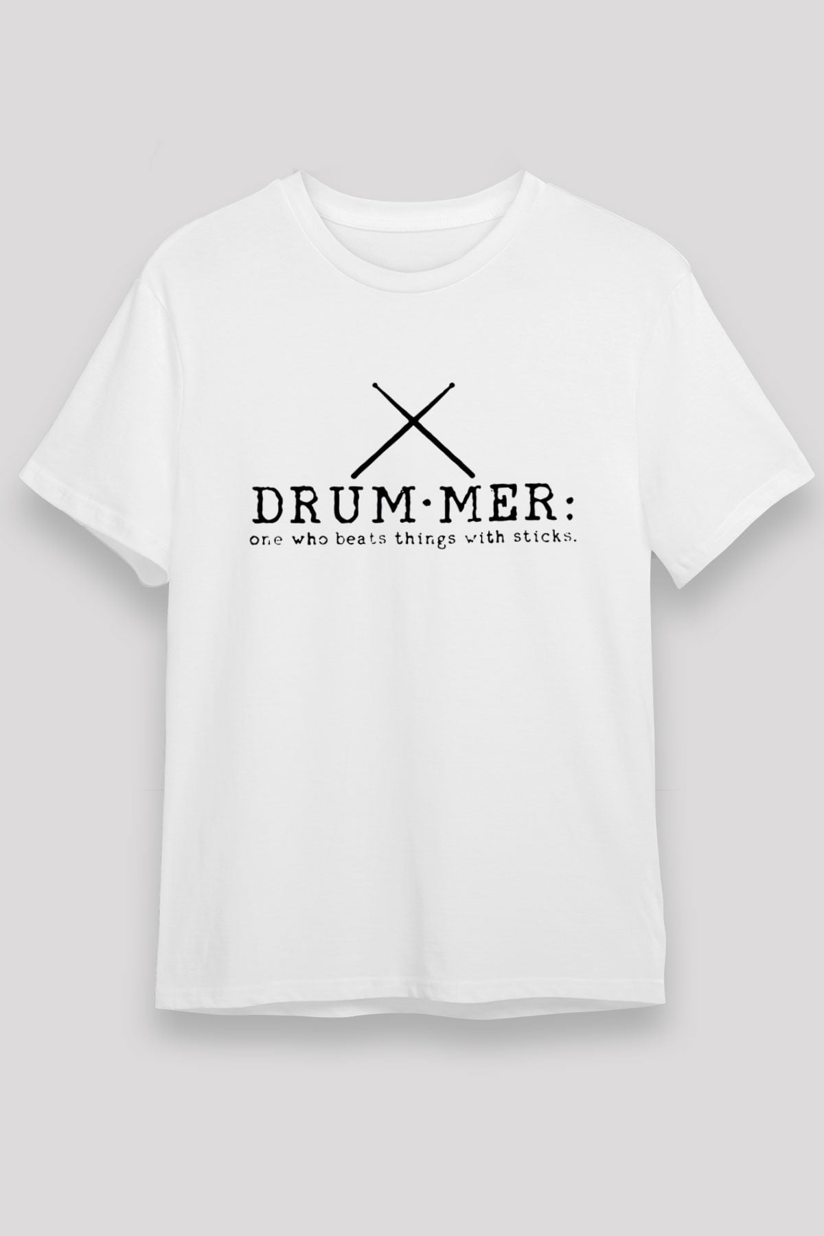 Bateri Unisex Baskılı Beyaz Tişört - Tshirt