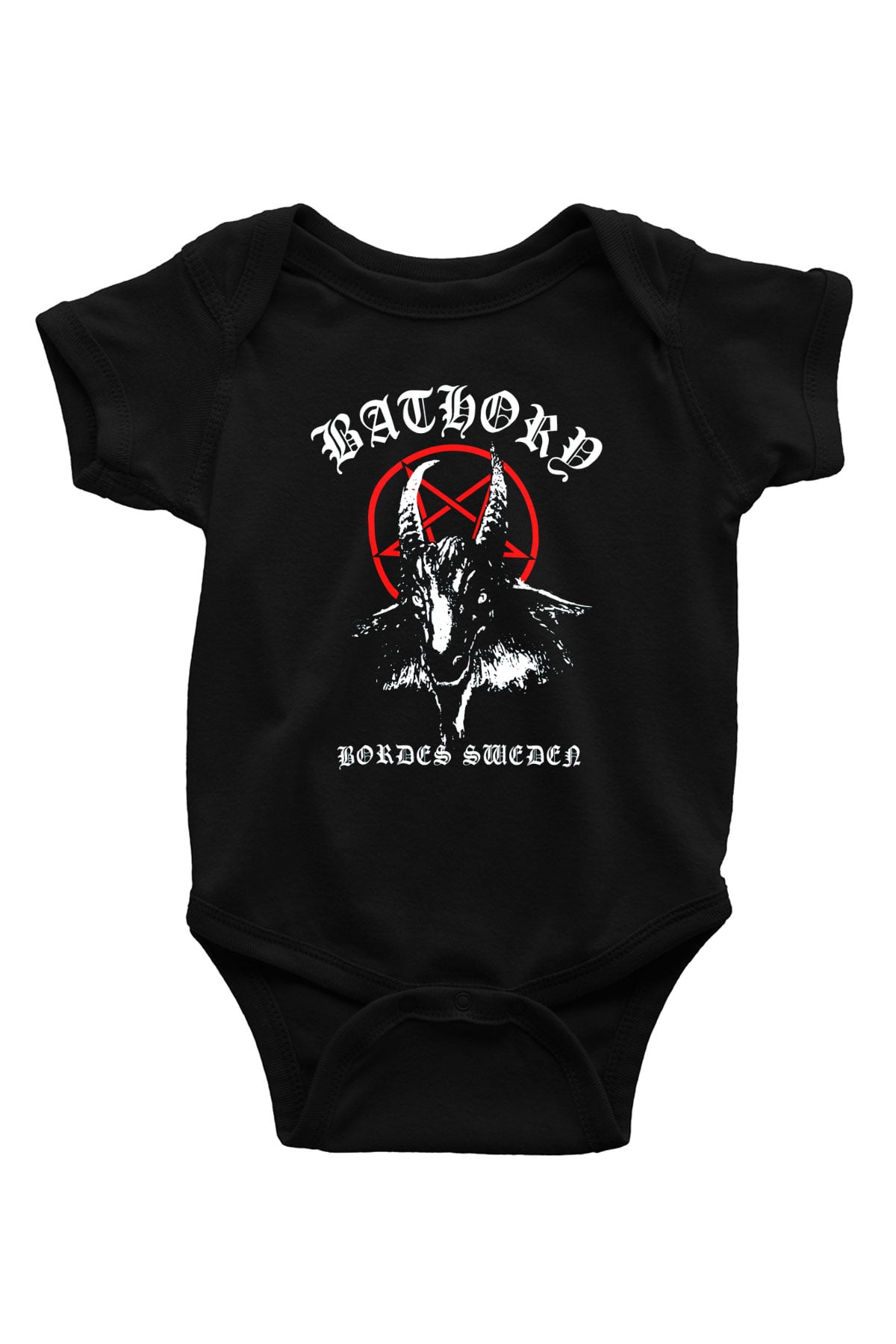 Bathory Baskılı Siyah Bebek Body - Zıbın